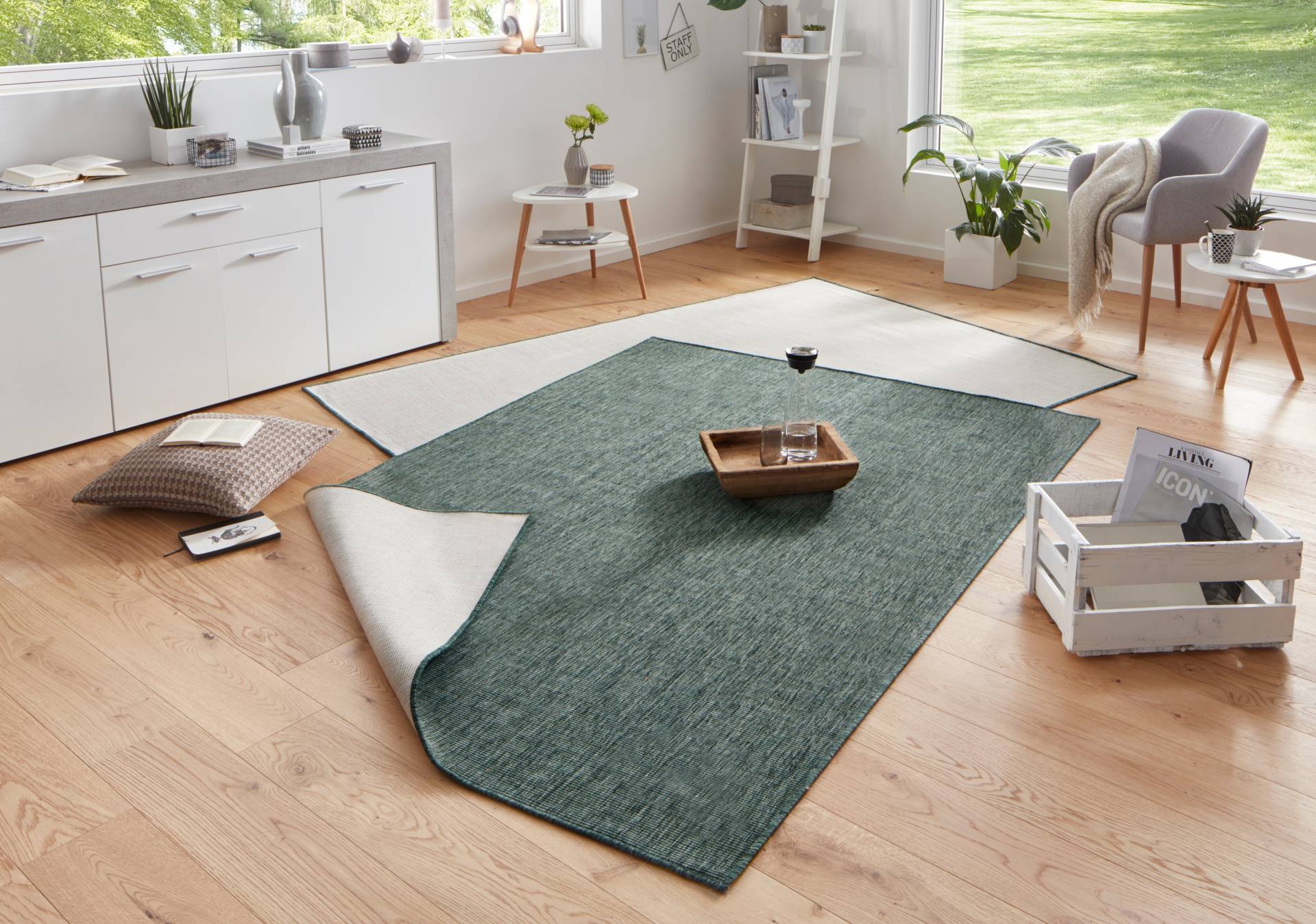 NORTHRUGS Teppich »Miami Wendeteppich«, rechteckig, 5 mm Höhe, In-& Outdoor, Wetterfest, Balkon, Läufer, Wohnzimmer, Wasserfest NORTHRUGS Teppich »Miami Wendeteppich«, rechteckig, 5 mm Höhe, In-& Outdoor, Wetterfest, Balkon, Läufer, Wohnzimmer, Wasserfest von NORTHRUGS