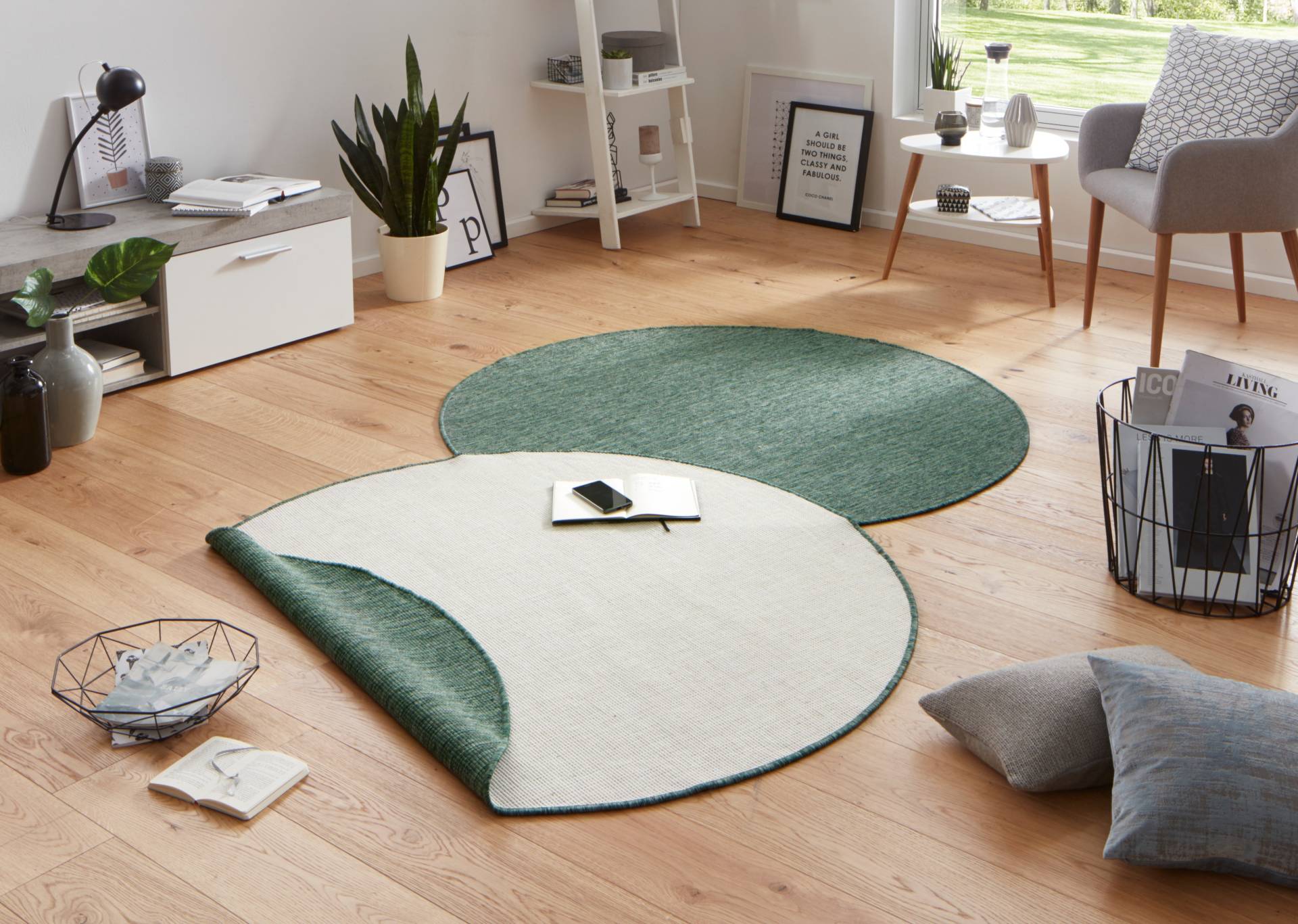 NORTHRUGS Teppich »Miami Wendeteppich«, rund, 5 mm Höhe, In-& Outdoor, Wetterfest, Balkon, Garten, Wohnzimmer, Wasserfest NORTHRUGS Teppich »Miami Wendeteppich«, rund, 5 mm Höhe, In-& Outdoor, Wetterfest, Balkon, Garten, Wohnzimmer, Wasserfest von NORTHRUGS