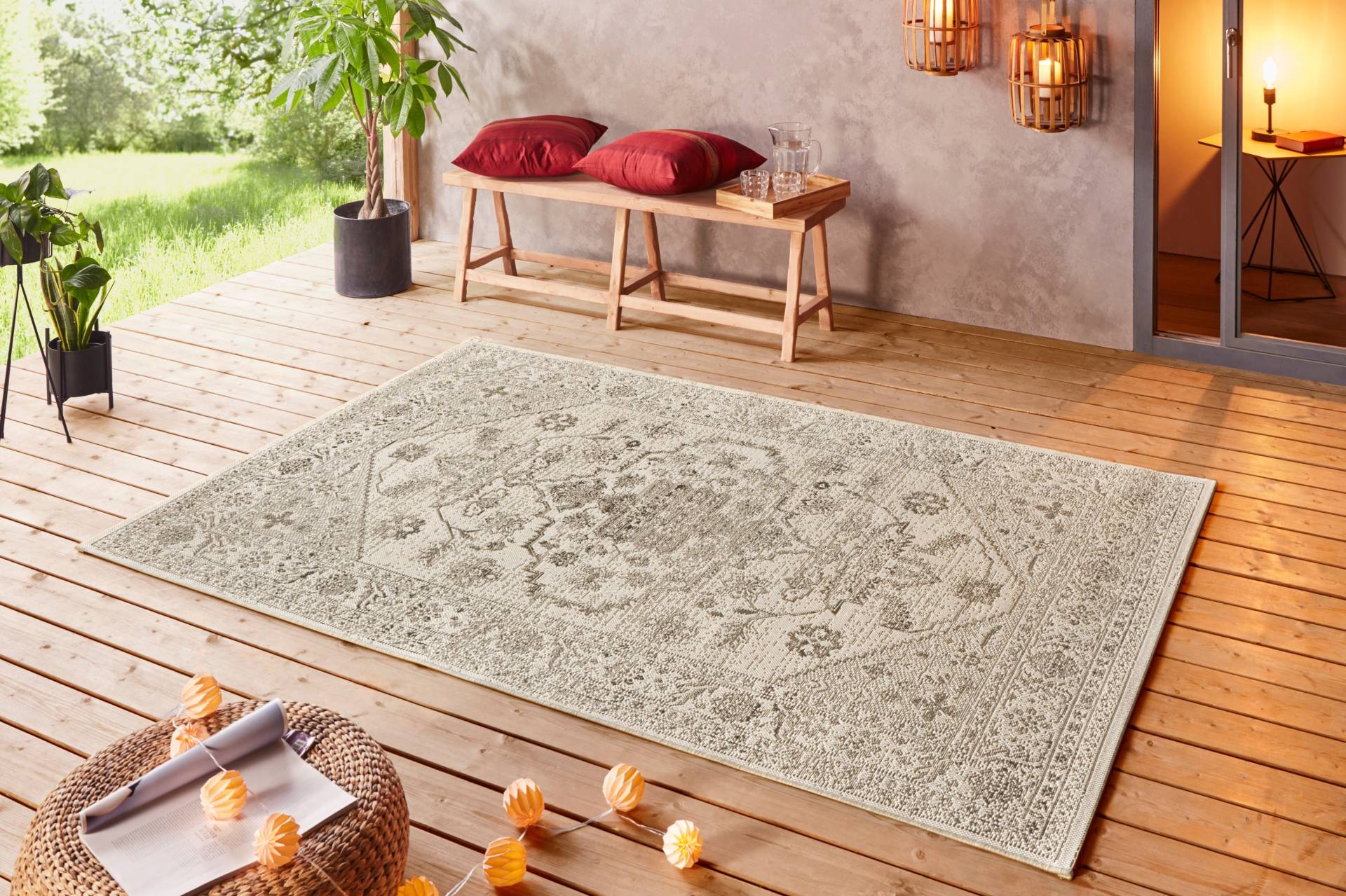 NORTHRUGS Teppich »Navarino«, rechteckig, 8 mm Höhe, In-& Outdoor, Teppich, Vintage, Orientalisch, Balkon, Wohnzimmer von NORTHRUGS