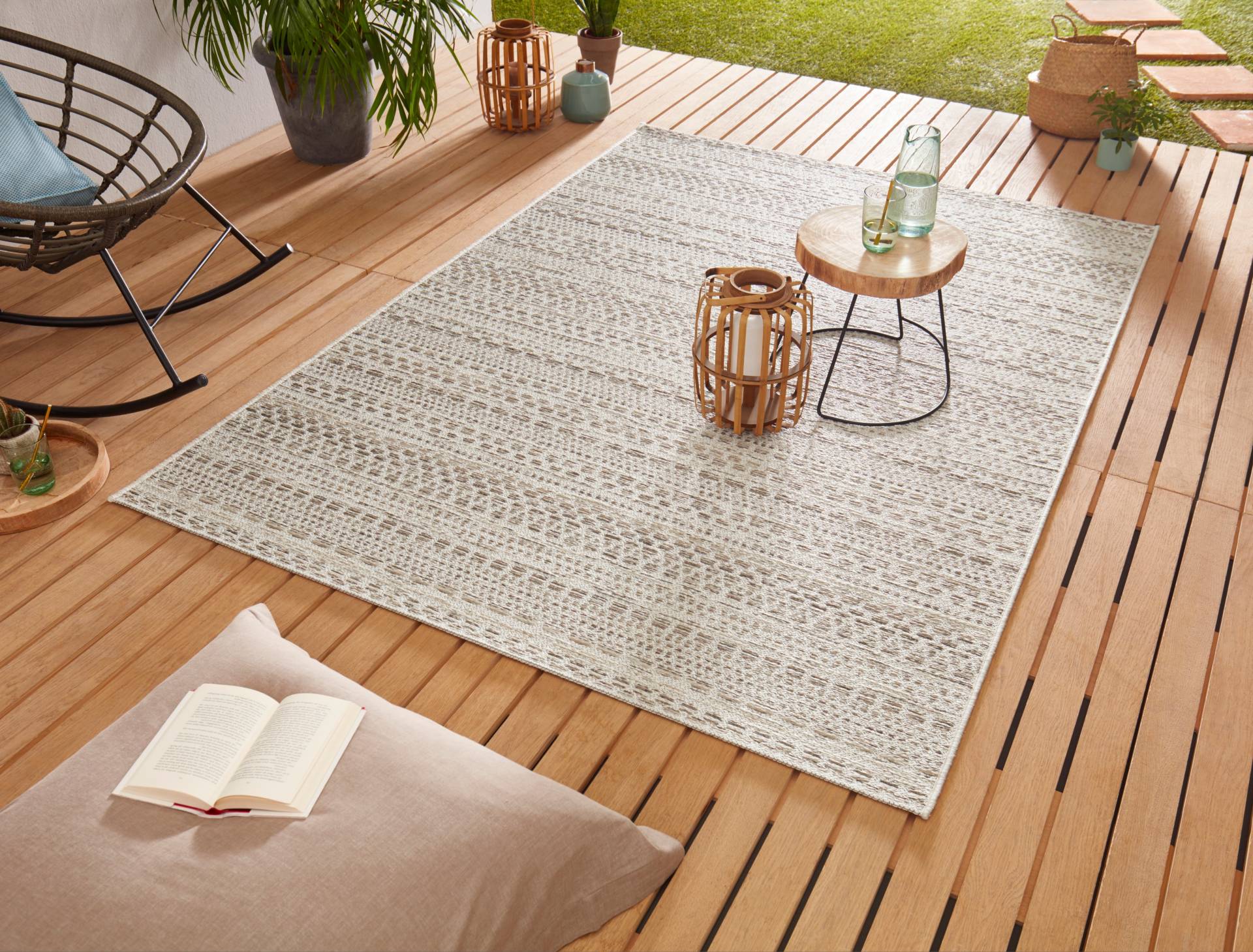 NORTHRUGS Teppich »Pine«, rechteckig, 7 mm Höhe, In-und Outdoor geeignet, Strapazierfähig und pflegeleicht, Flachgewebe von NORTHRUGS