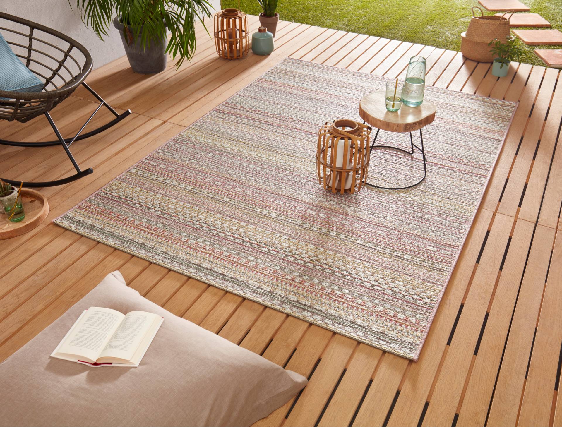 NORTHRUGS Teppich »Pine«, rechteckig, In-und Outdoor geeignet, Strapazierfähig und pflegeleicht, Flachgewebe von NORTHRUGS