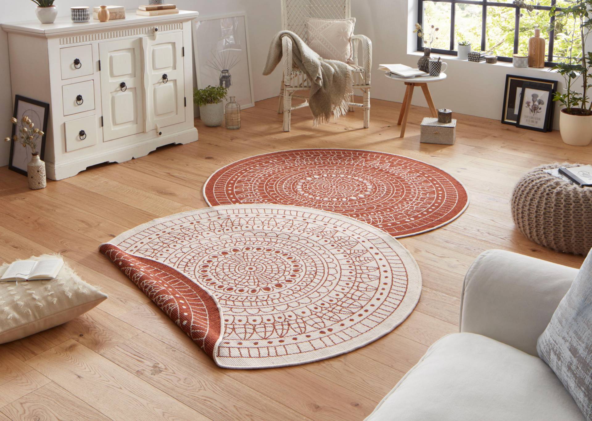 NORTHRUGS Teppich »Porto Wendeteppich«, rund, 5 mm Höhe, In-& Outdoor, Wetterfest, Balkon, Garten, Wohnzimmer, Wasserfest NORTHRUGS Teppich »Porto Wendeteppich«, rund, 5 mm Höhe, In-& Outdoor, Wetterfest, Balkon, Garten, Wohnzimmer, Wasserfest von NORTHRUGS