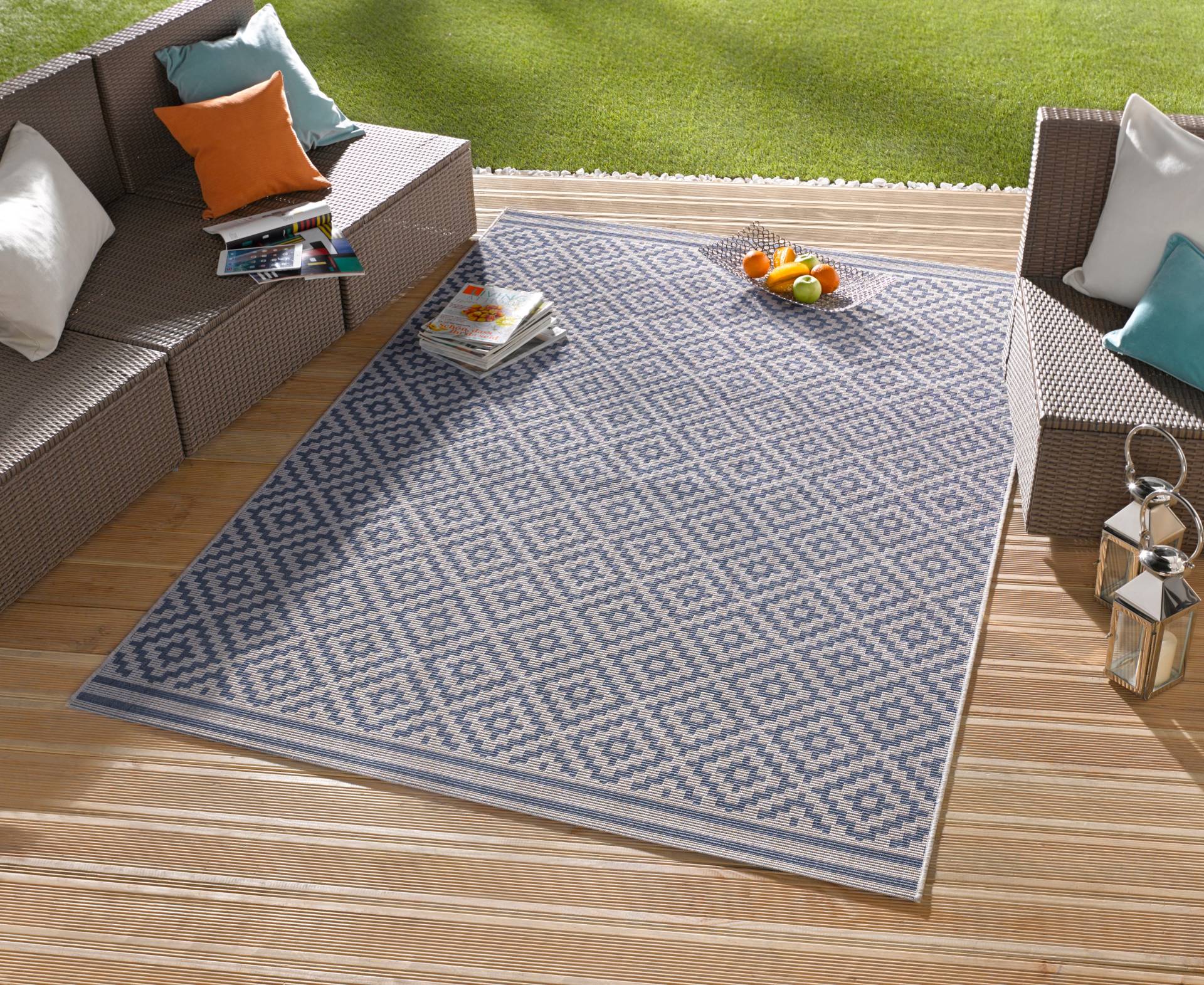 NORTHRUGS Teppich »Raute«, rechteckig, In-& Outdoor, Wetterfest, Balkon, Garten, Wohnzimmer, Terrasse, Raute von NORTHRUGS