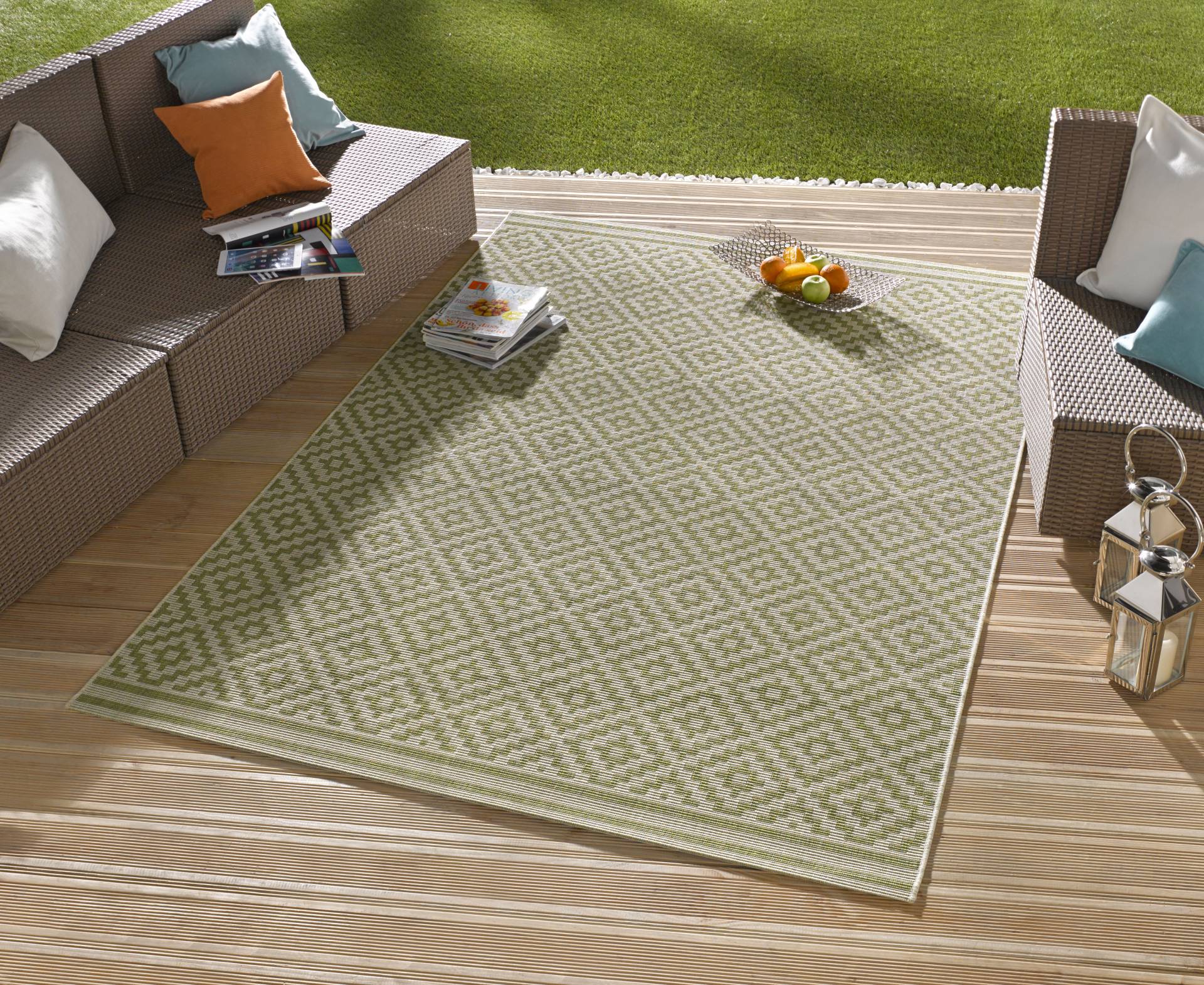 NORTHRUGS Teppich »Raute«, rechteckig, In-& Outdoor, Wetterfest, Balkon, Garten, Wohnzimmer, Terrasse, Raute von NORTHRUGS