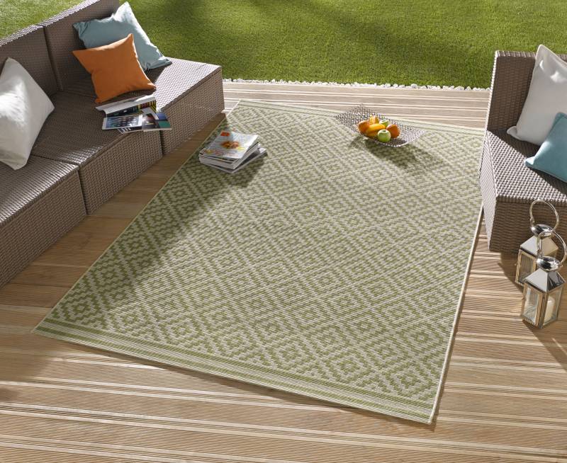 NORTHRUGS Teppich »Raute«, rechteckig, 8 mm Höhe, In-& Outdoor, Wetterfest, Balkon, Läufer, Wohnzimmer, Terrasse, Raute von NORTHRUGS