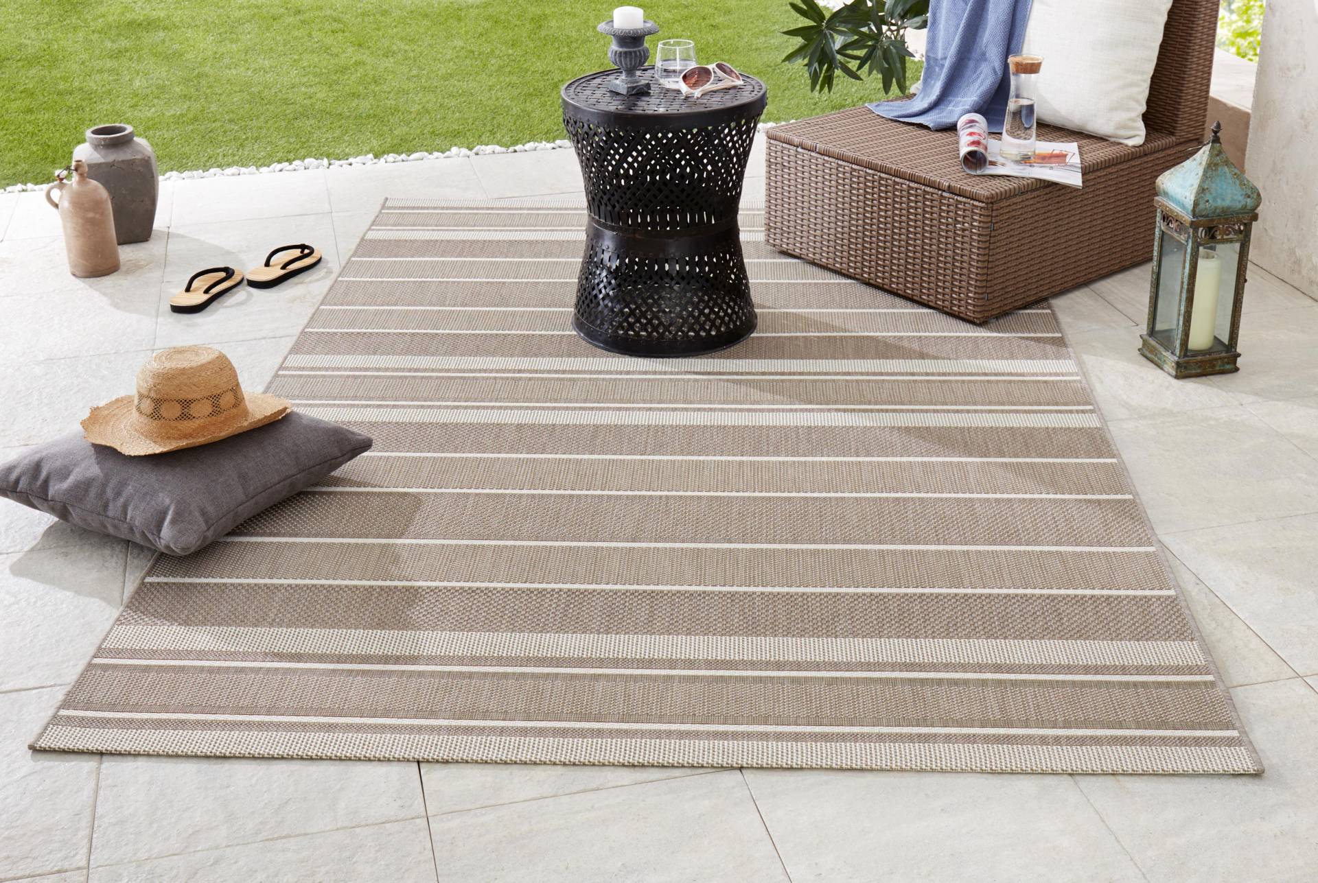 NORTHRUGS Teppich »Strap«, rechteckig, In- & Outdoor, Teppich, Streifen, Balkon, Terrasse, Garten, Wohnzimmer von NORTHRUGS