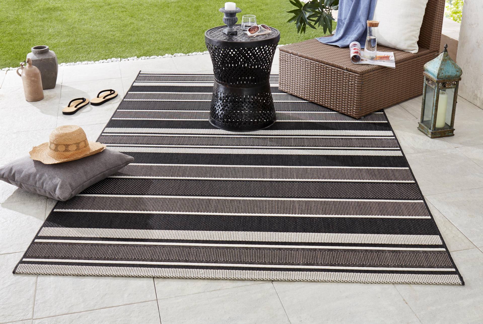 NORTHRUGS Teppich »Strap«, rechteckig, 8 mm Höhe, In- & Outdoor, Teppich, Streifen, Balkon, Terrasse, Garten, Wohnzimmer von NORTHRUGS