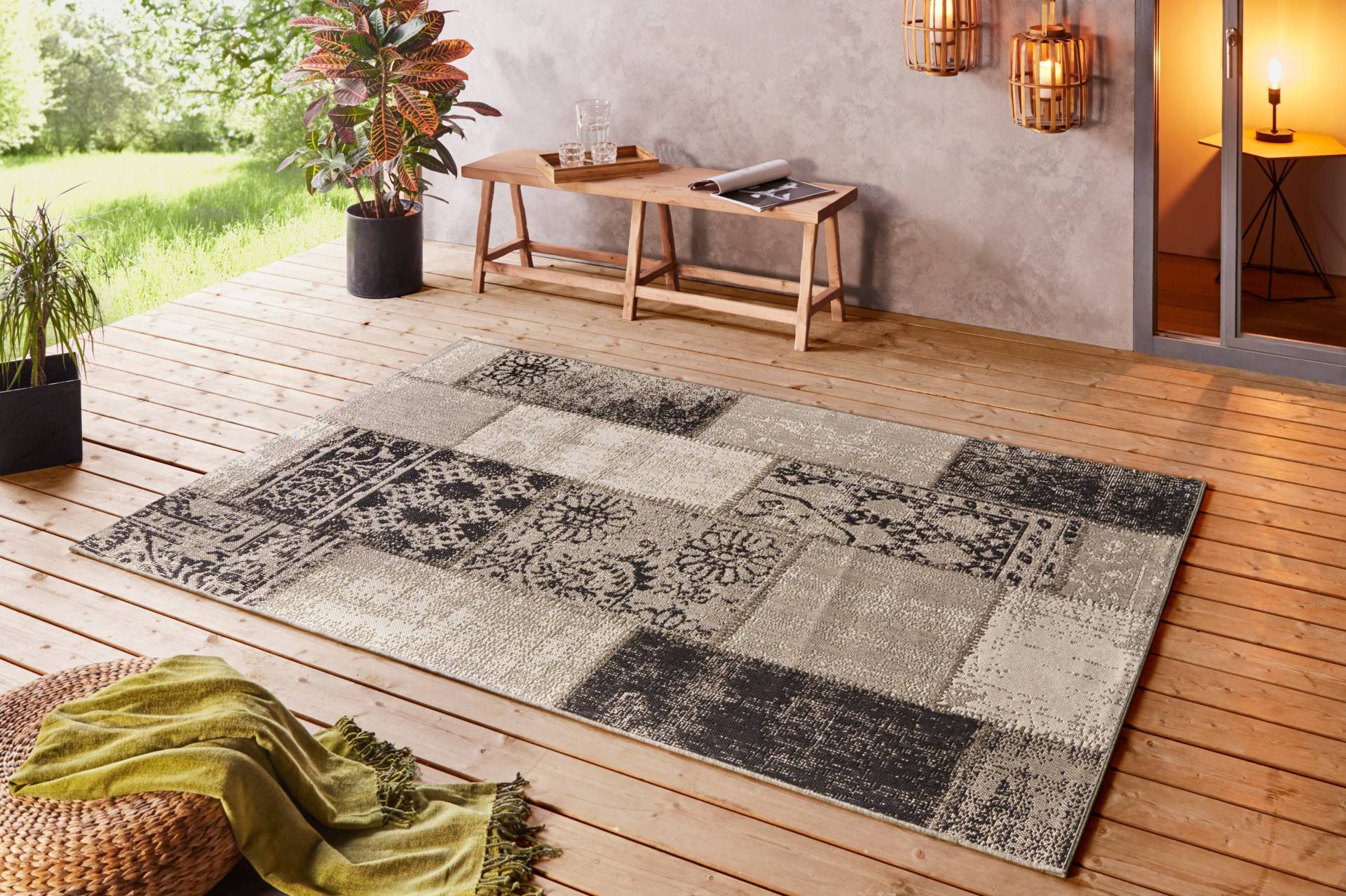 NORTHRUGS Teppich »Symi«, rechteckig, 8 mm Höhe, In- & Outdoor, Kurzflor, Läufer, Vintage, Wohnzimmer, Aussenbereich NORTHRUGS Teppich »Symi«, rechteckig, 8 mm Höhe, In- & Outdoor, Kurzflor, Läufer, Vintage, Wohnzimmer, Aussenbereich von NORTHRUGS