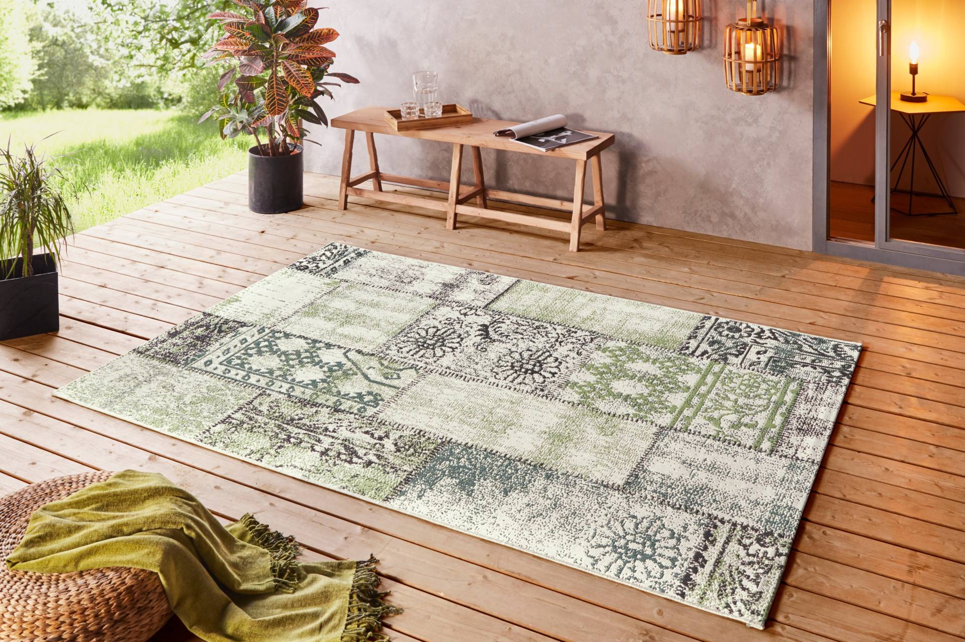 NORTHRUGS Teppich »Symi«, rechteckig, 8 mm Höhe, In- & Outdoor, Kurzflor, Läufer, Vintage, Wohnzimmer, Aussenbereich NORTHRUGS Teppich »Symi«, rechteckig, 8 mm Höhe, In- & Outdoor, Kurzflor, Läufer, Vintage, Wohnzimmer, Aussenbereich von NORTHRUGS