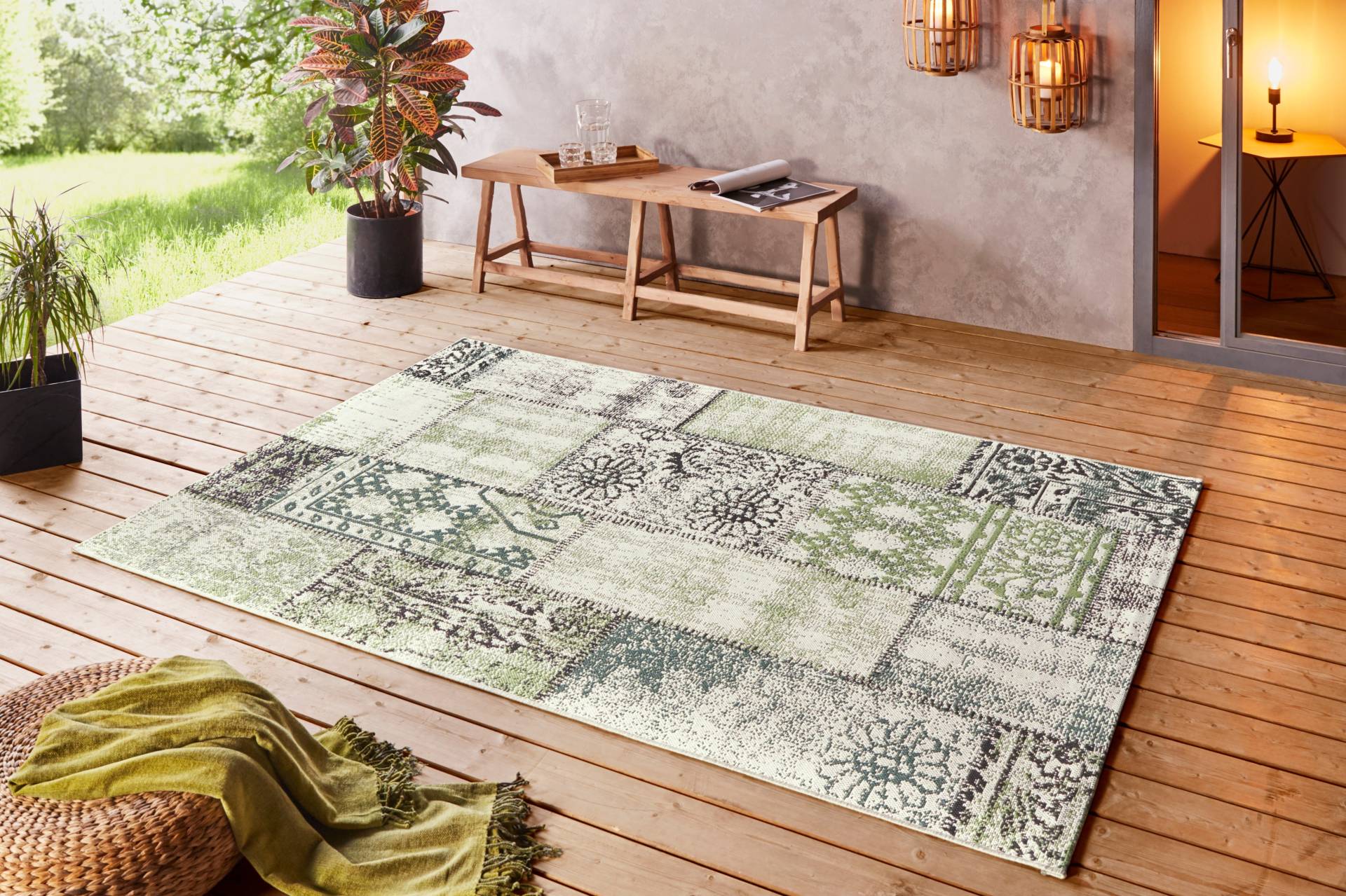 NORTHRUGS Teppich »Symi«, rechteckig, In- & Outdoor, Kurzflor, Klassisch, Vintage, Wohnzimmer, Garten von NORTHRUGS