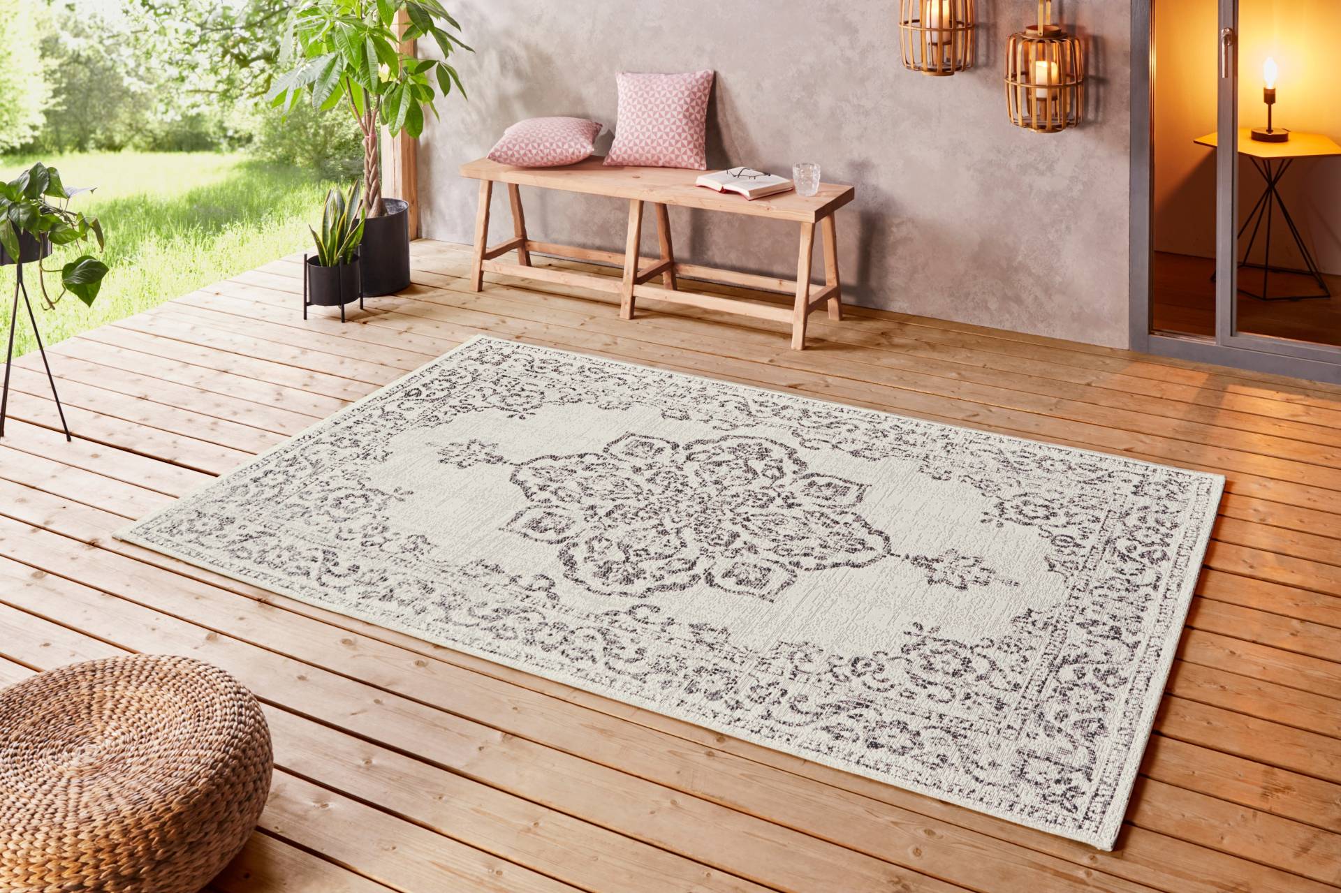 NORTHRUGS Teppich »Tilos«, rechteckig, 8 mm Höhe, In- & Outdoor, Kurzflor, Orientalisch, Vintage, Wohnzimmer, Garten NORTHRUGS Teppich »Tilos«, rechteckig, 8 mm Höhe, In- & Outdoor, Kurzflor, Orientalisch, Vintage, Wohnzimmer, Garten von NORTHRUGS