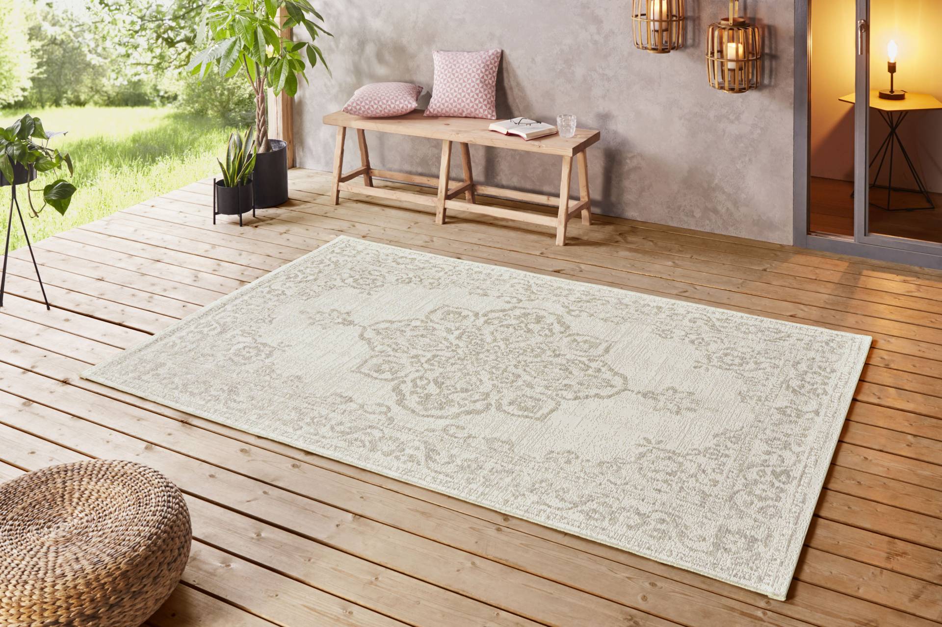 NORTHRUGS Teppich »Tilos«, rechteckig, 8 mm Höhe, In- & Outdoor, Kurzflor, Orientalisch, Vintage, Wohnzimmer, Garten NORTHRUGS Teppich »Tilos«, rechteckig, 8 mm Höhe, In- & Outdoor, Kurzflor, Orientalisch, Vintage, Wohnzimmer, Garten von NORTHRUGS