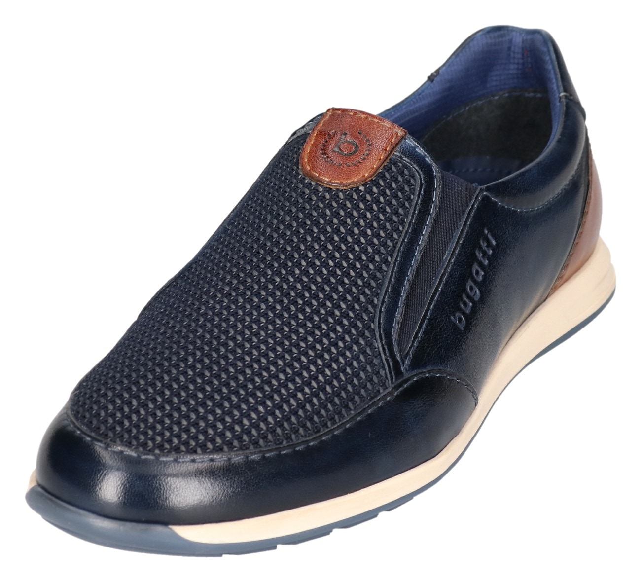 bugatti Slipper, Business Schuh, Halbschuh mit Perforation am Blatt von bugatti