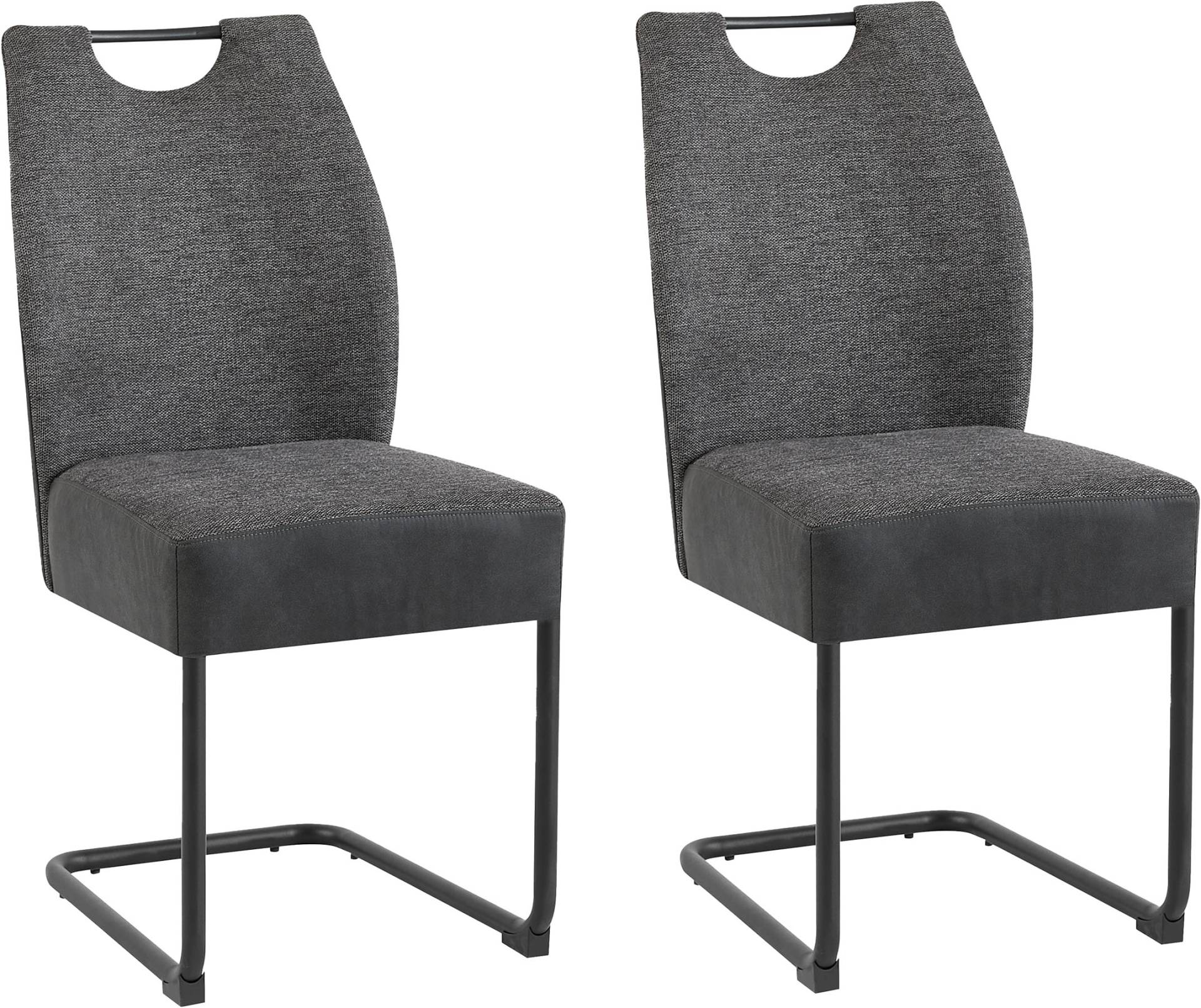 byLIVING Freischwinger »Peter-XXL 2er-Set«, (Set), 2 St., Webstoff-Microfaser VINTAGE, mit gemütlicher Federkernpolsterung und XXL Belastbarkeit bis zu 150kg