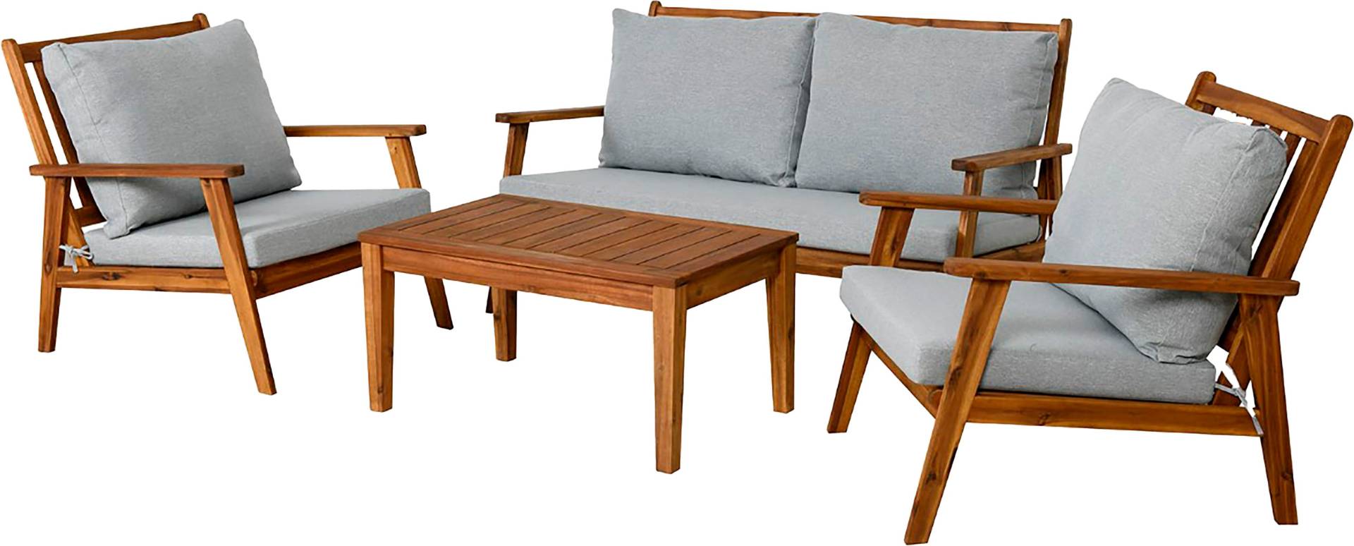 byLIVING Gartenlounge-Set »LA PALMA«, (Set, 11 tlg., Lounge -Set, Gartenmöbel-Set, FSC®-zertifiziertes Massivholz), aus massivem Akazienholz mit gemütlichen Sitz- und Rückenkissen von byLIVING