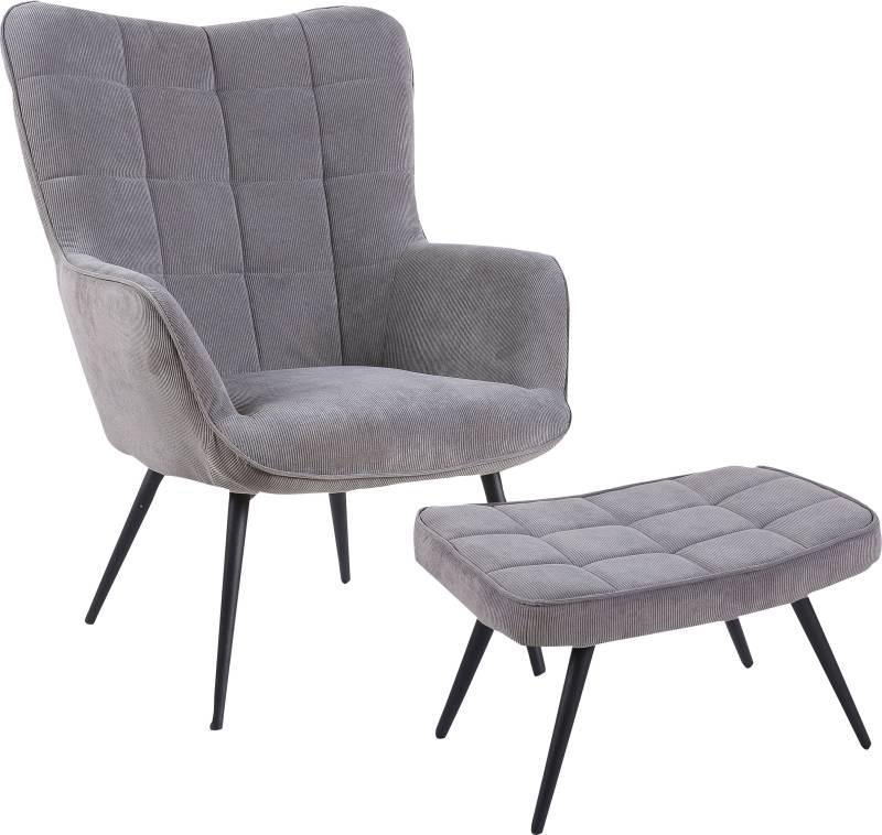 byLIVING Sitzgruppe »Uta«, Set, 2 tlg., Sessel mit Hocker von byLIVING