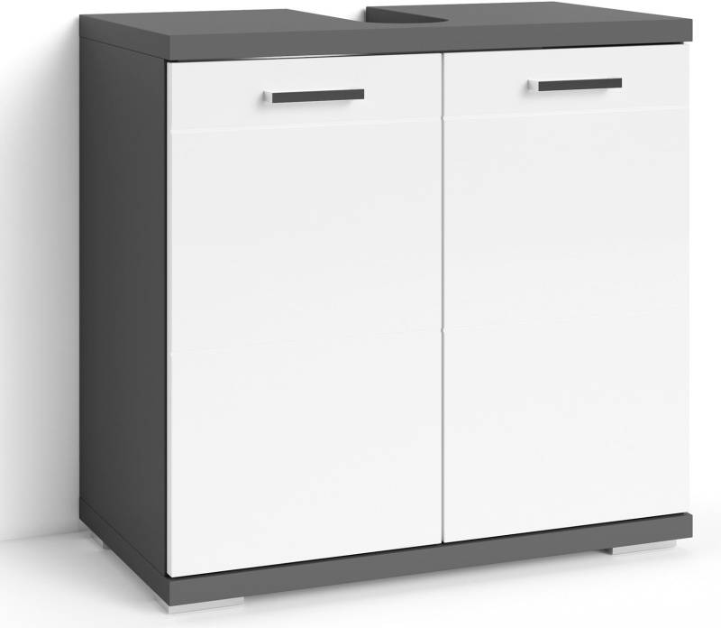 byLIVING Waschbeckenunterschrank »Nebraska«, Breite 60 cm, mit Hochglanzlackierung und verchromten Metallgriffen von byLIVING