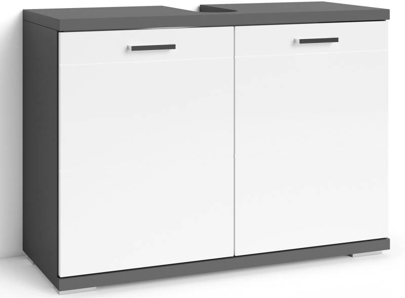 byLIVING Waschbeckenunterschrank »Nebraska«, Breite 80 cm, Badezimmerschrank, MDF-Fronten in Hochglanz-Optik von byLIVING