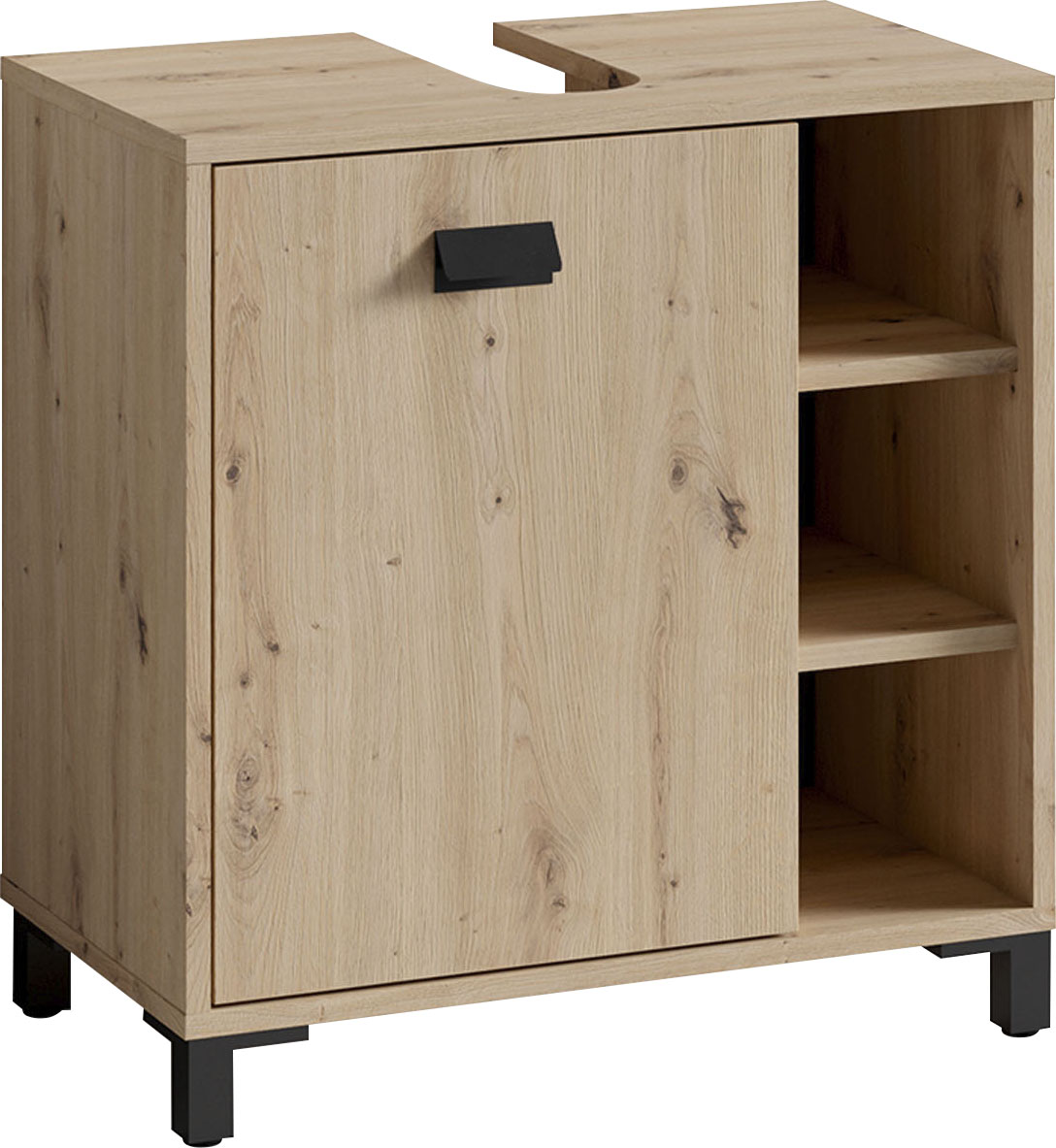 byLIVING Waschbeckenunterschrank »Wellness«, Breite 60 cm, mit Syphonausschnitt, mit praktischem Regal von byLIVING