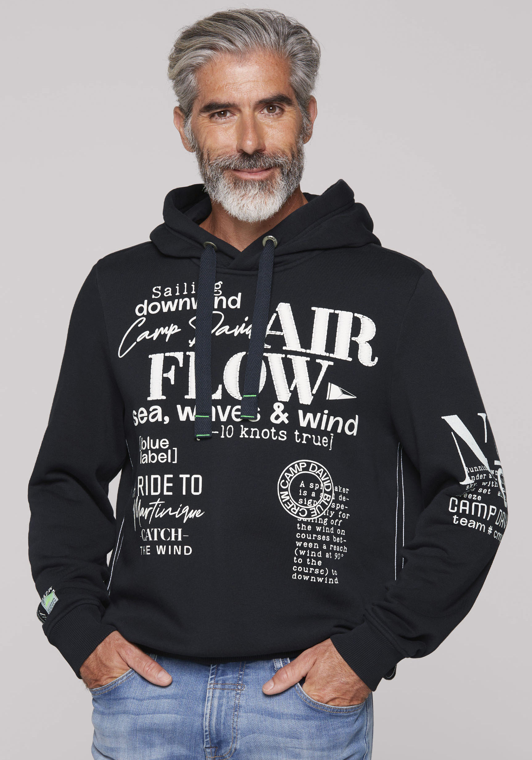 CAMP DAVID Hoodie, mit Logo-Prints von camp david