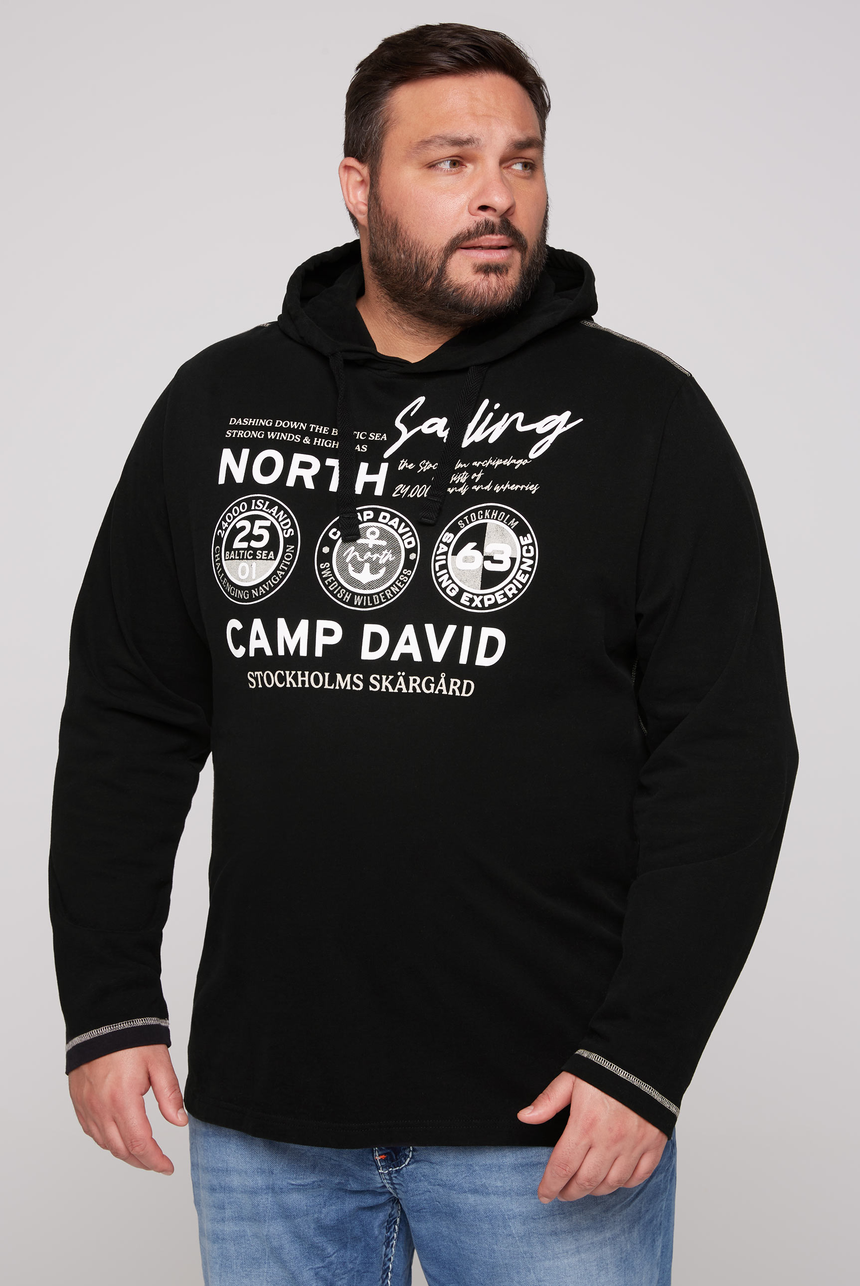 CAMP DAVID Kapuzenshirt, langarm, mit Logo-Prints von camp david