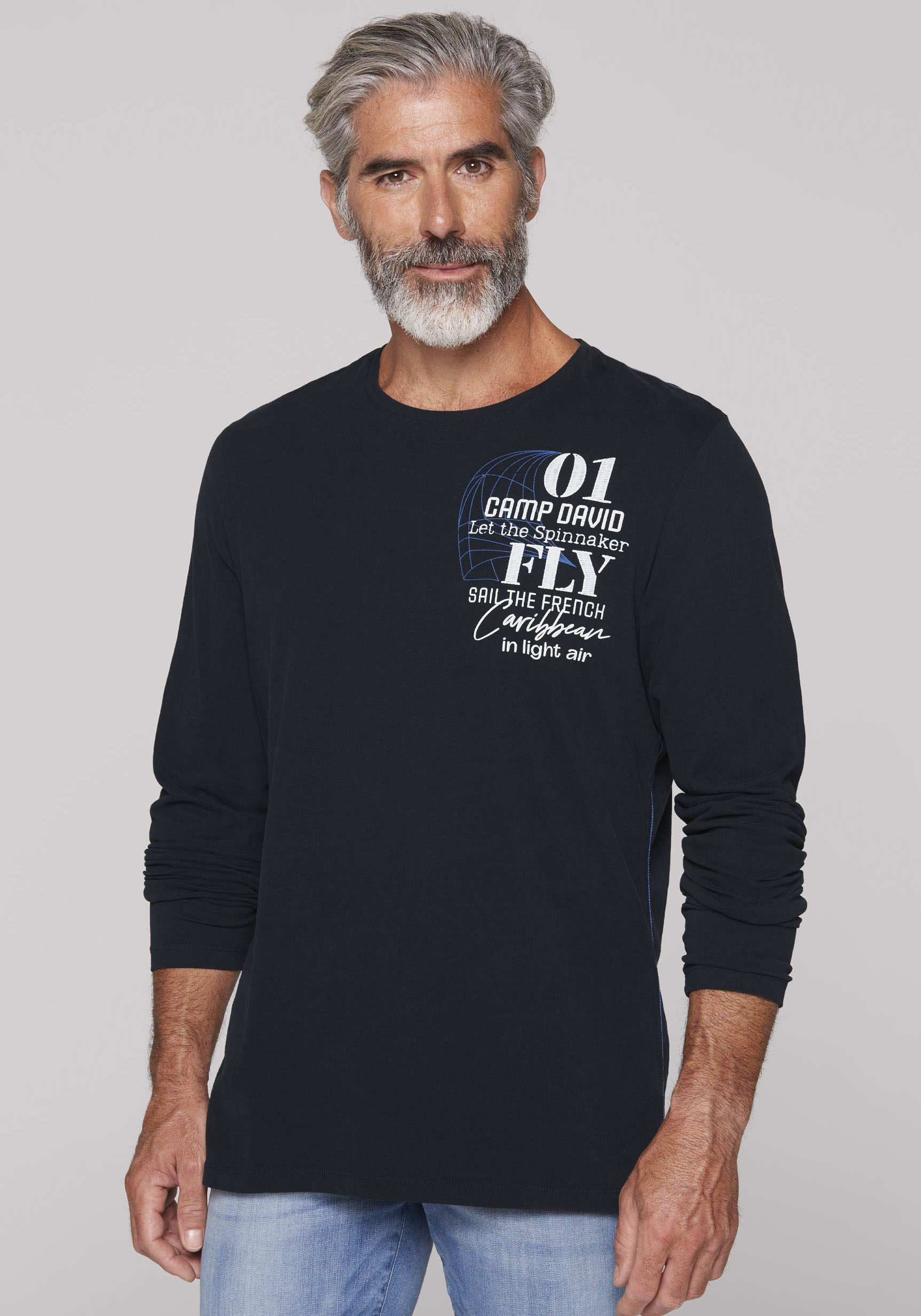 CAMP DAVID Langarmshirt, mit Rücken-Print CAMP DAVID Langarmshirt, mit Rücken-Print von camp david