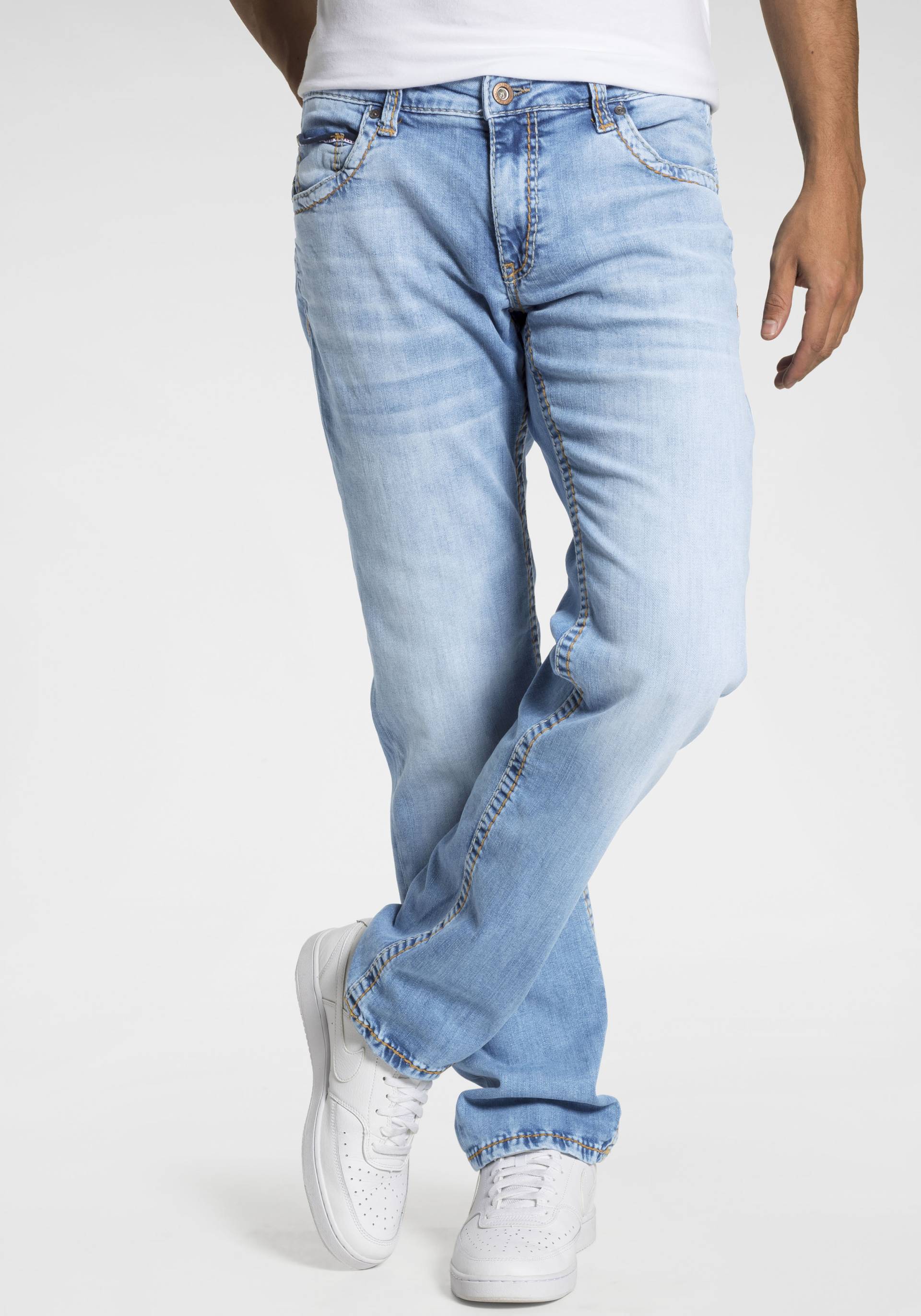 CAMP DAVID Loose-fit-Jeans, mit markanten Nähten und Stretch von camp david