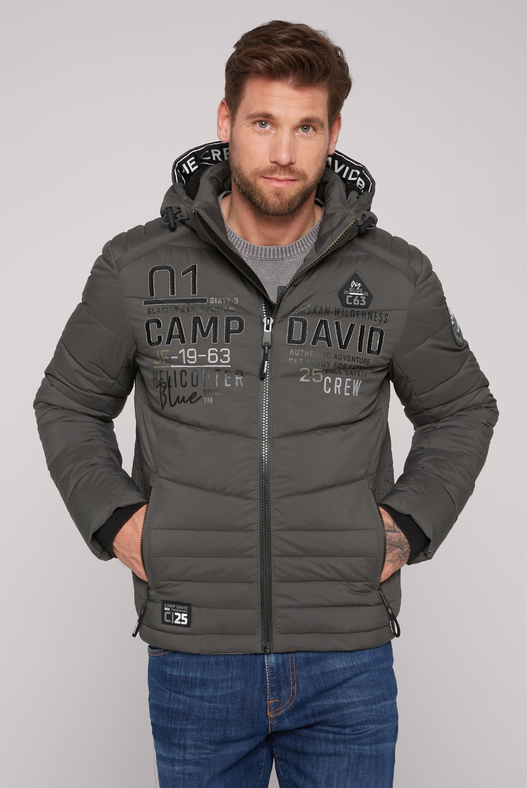 CAMP DAVID Outdoorjacke, mit Kapuze, mit Windbreaker-Bündchen im Ärmel von camp david