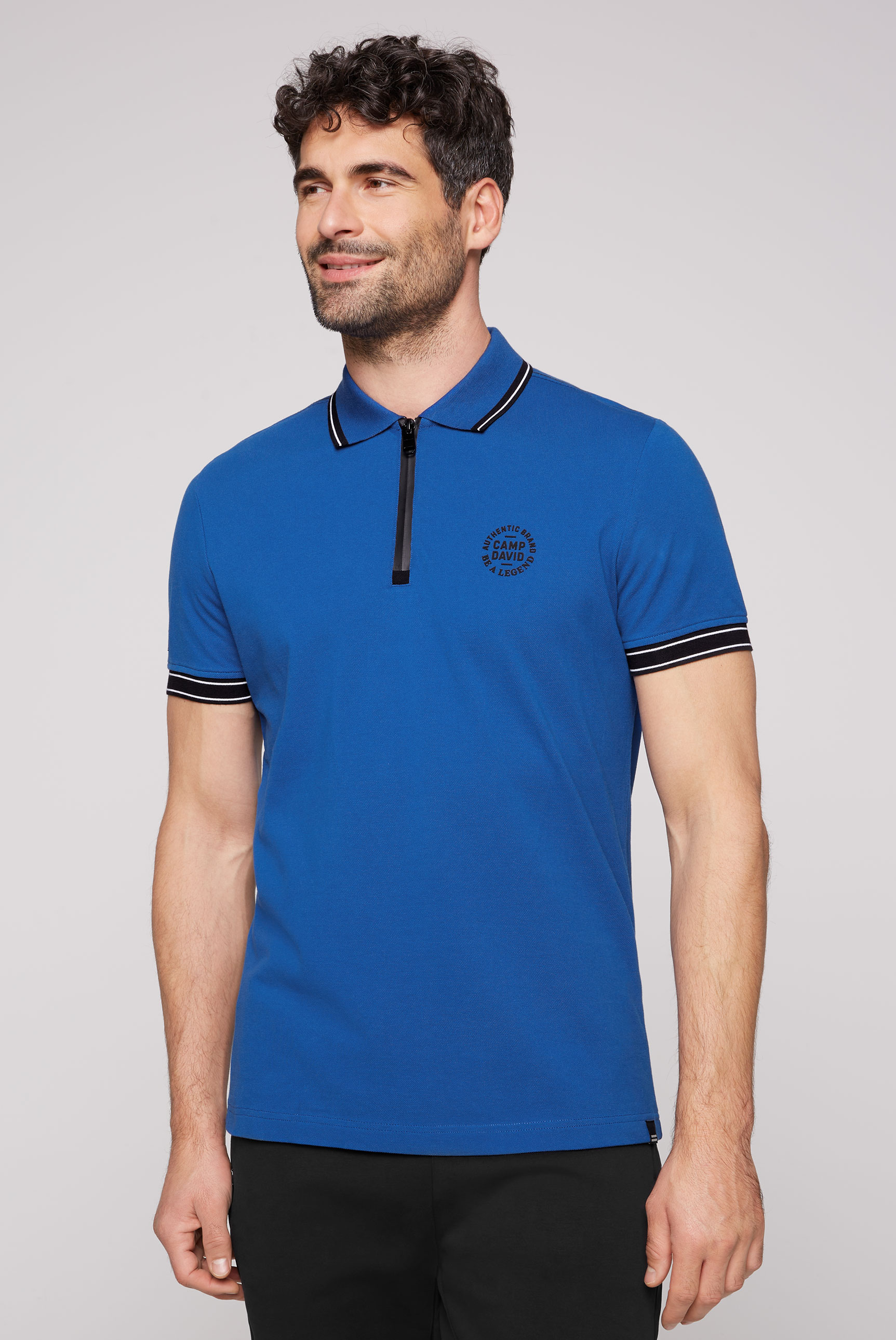 CAMP DAVID Poloshirt, mit Print am Kragen von camp david