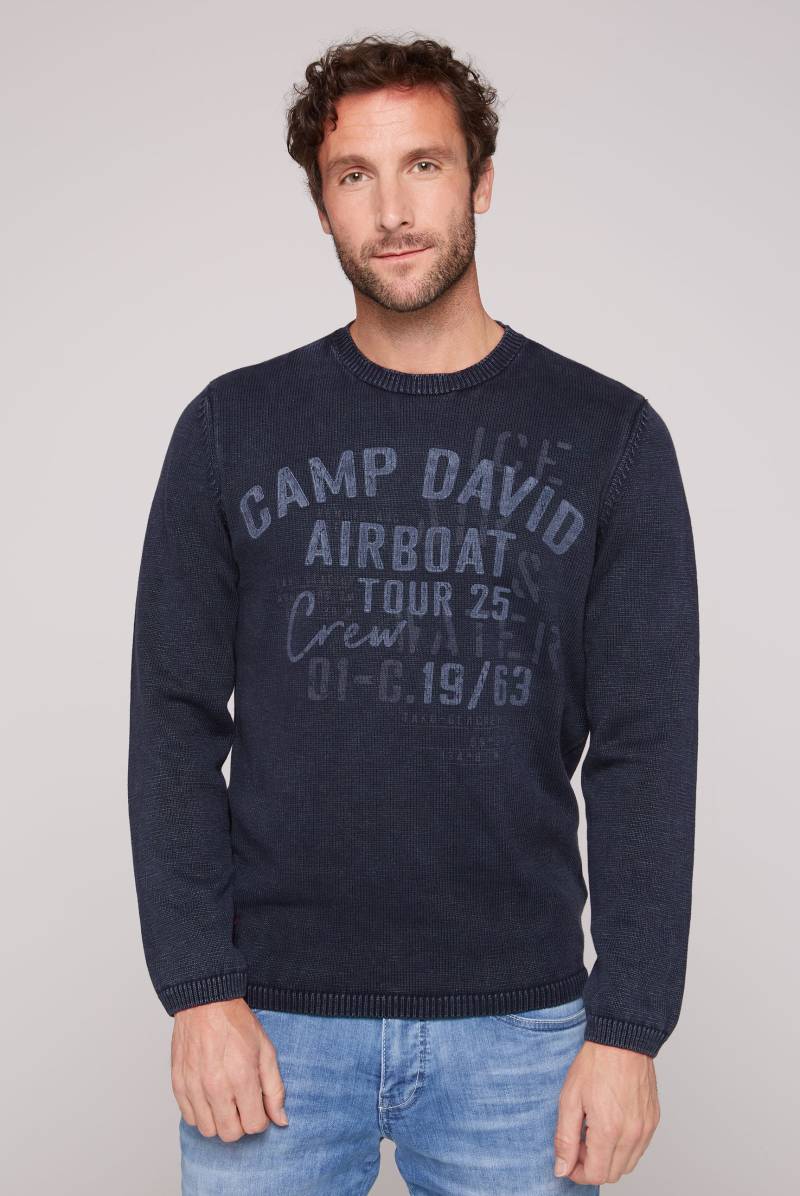 CAMP DAVID Rundhalspullover, mit Logoprints von camp david