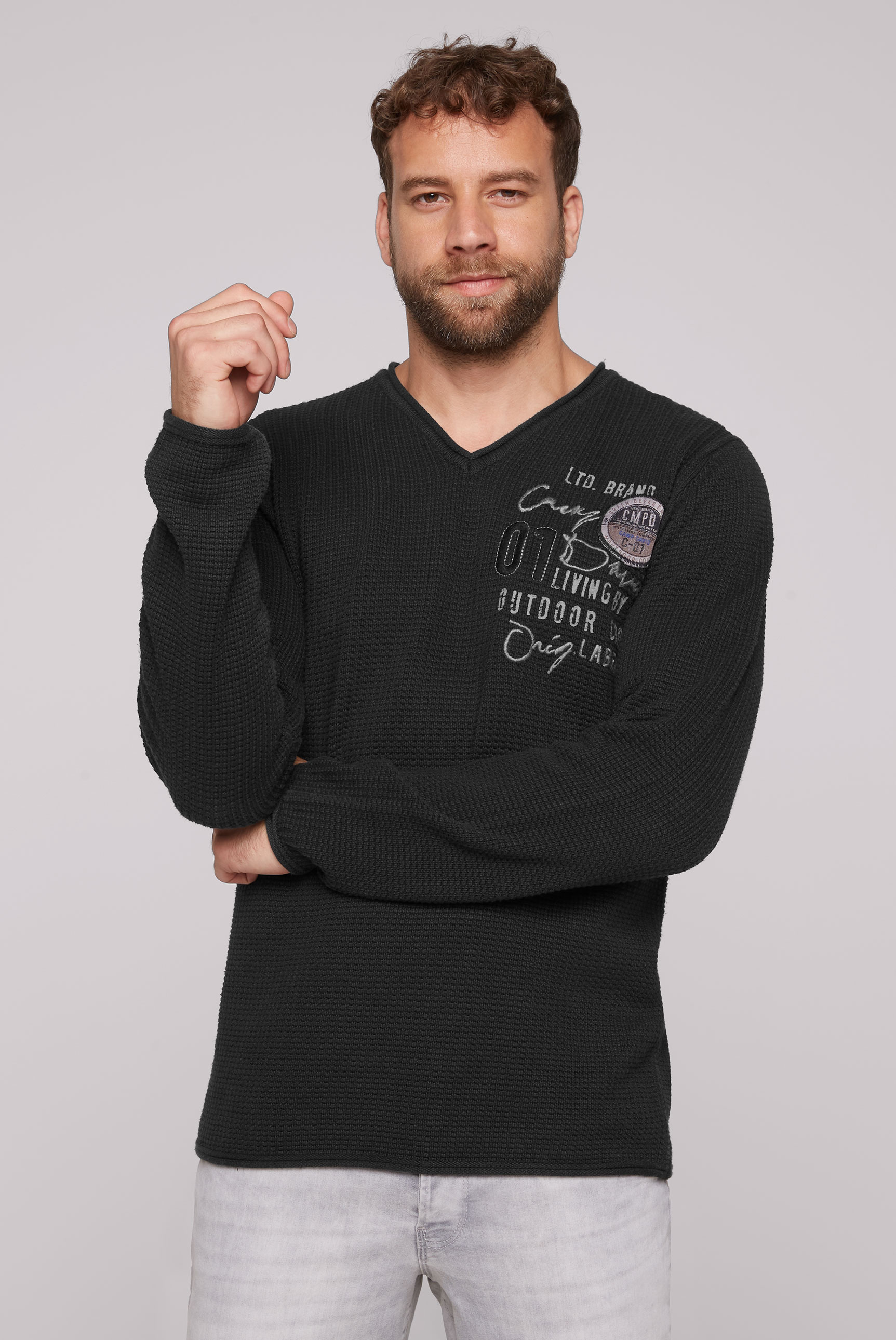 CAMP DAVID Strickpullover, mit Logo Print CAMP DAVID Strickpullover, mit Logo Print von camp david