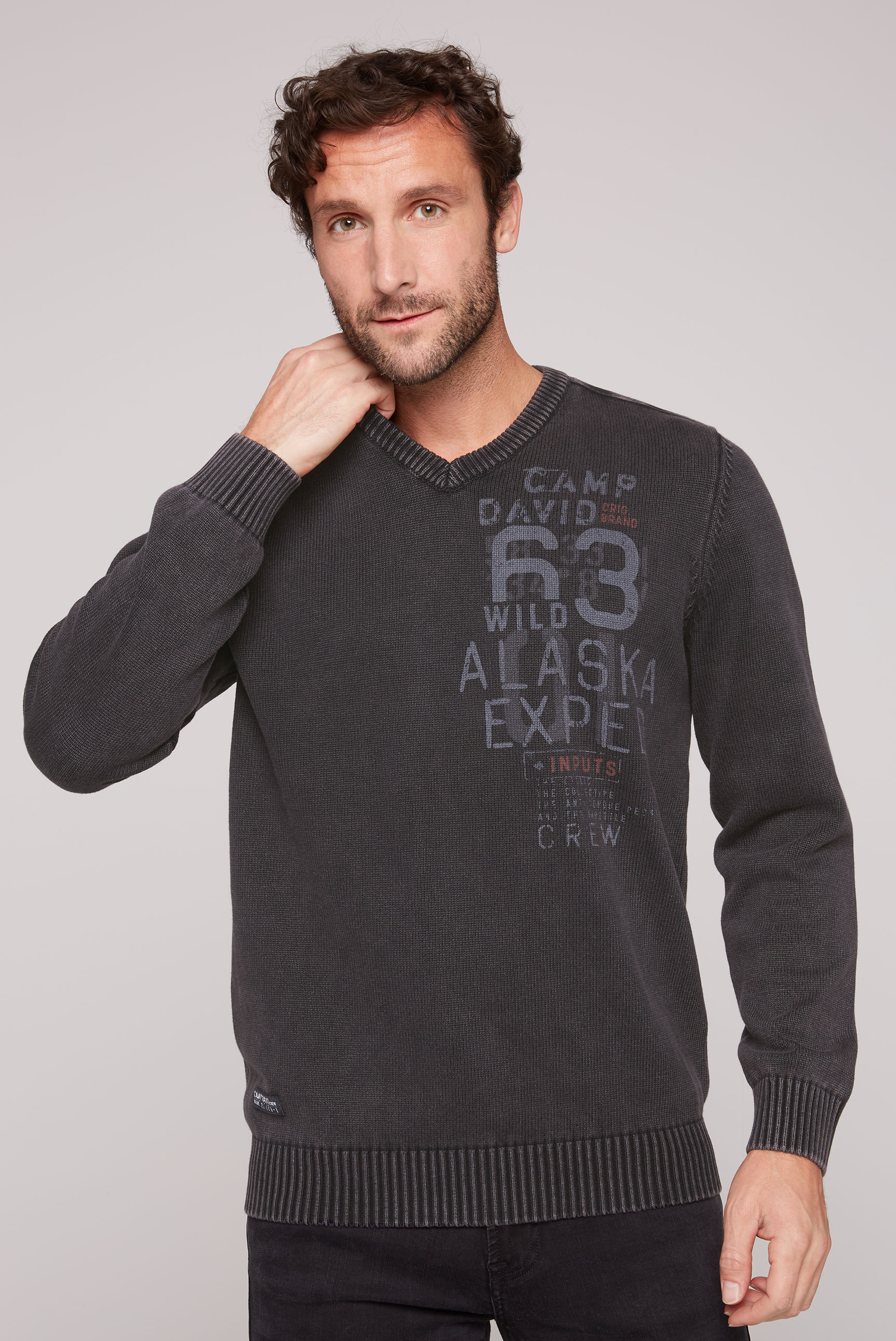 CAMP DAVID Strickpullover, mit Logoprints vorne und hinten CAMP DAVID Strickpullover, mit Logoprints vorne und hinten von camp david