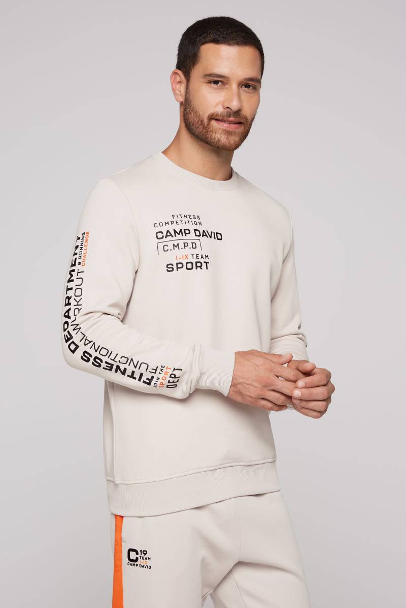 CAMP DAVID Sweatshirt, mit auffälligen Prints von camp david