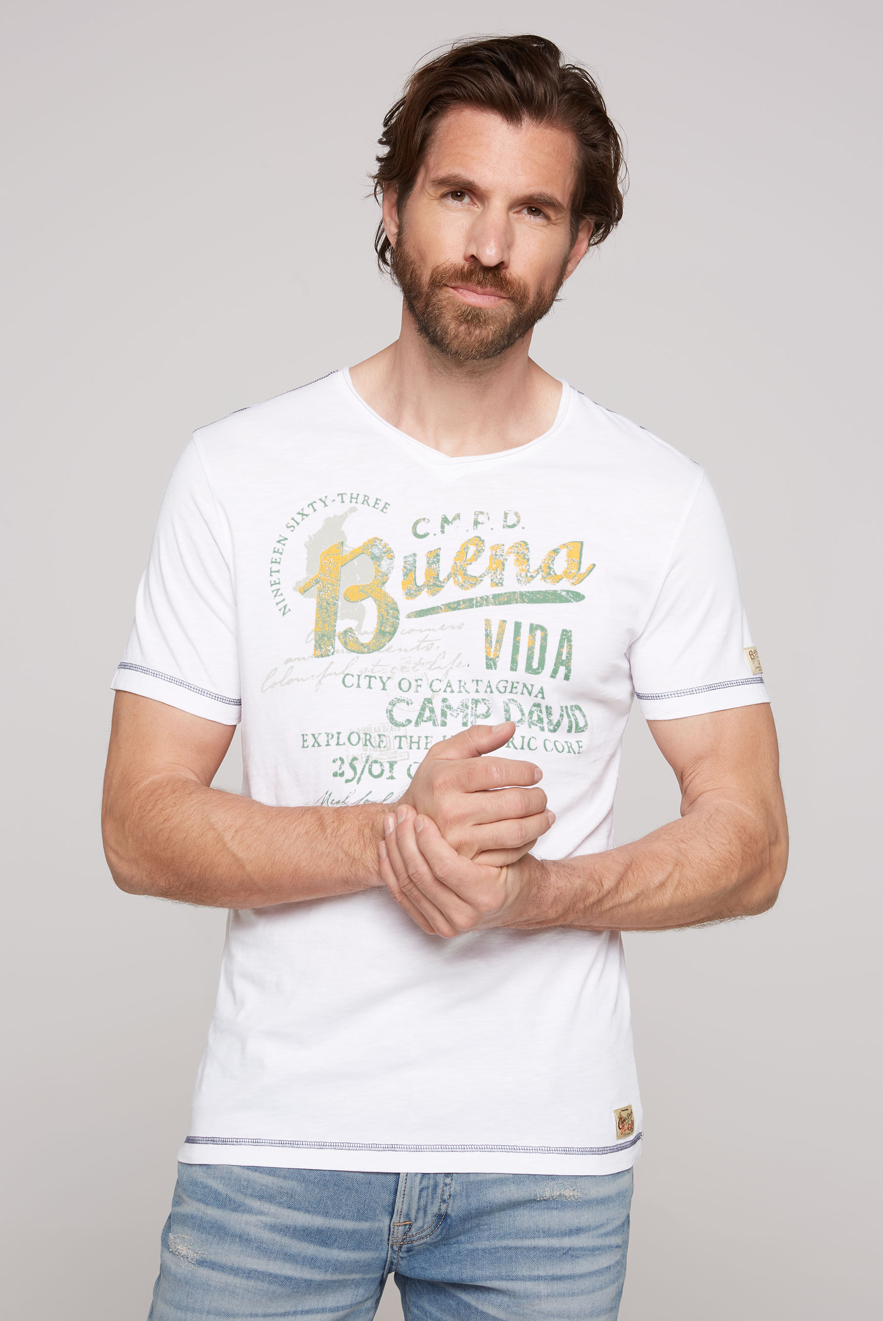 CAMP DAVID T-Shirt, mit Front- und Backprint CAMP DAVID T-Shirt, mit Front- und Backprint von camp david