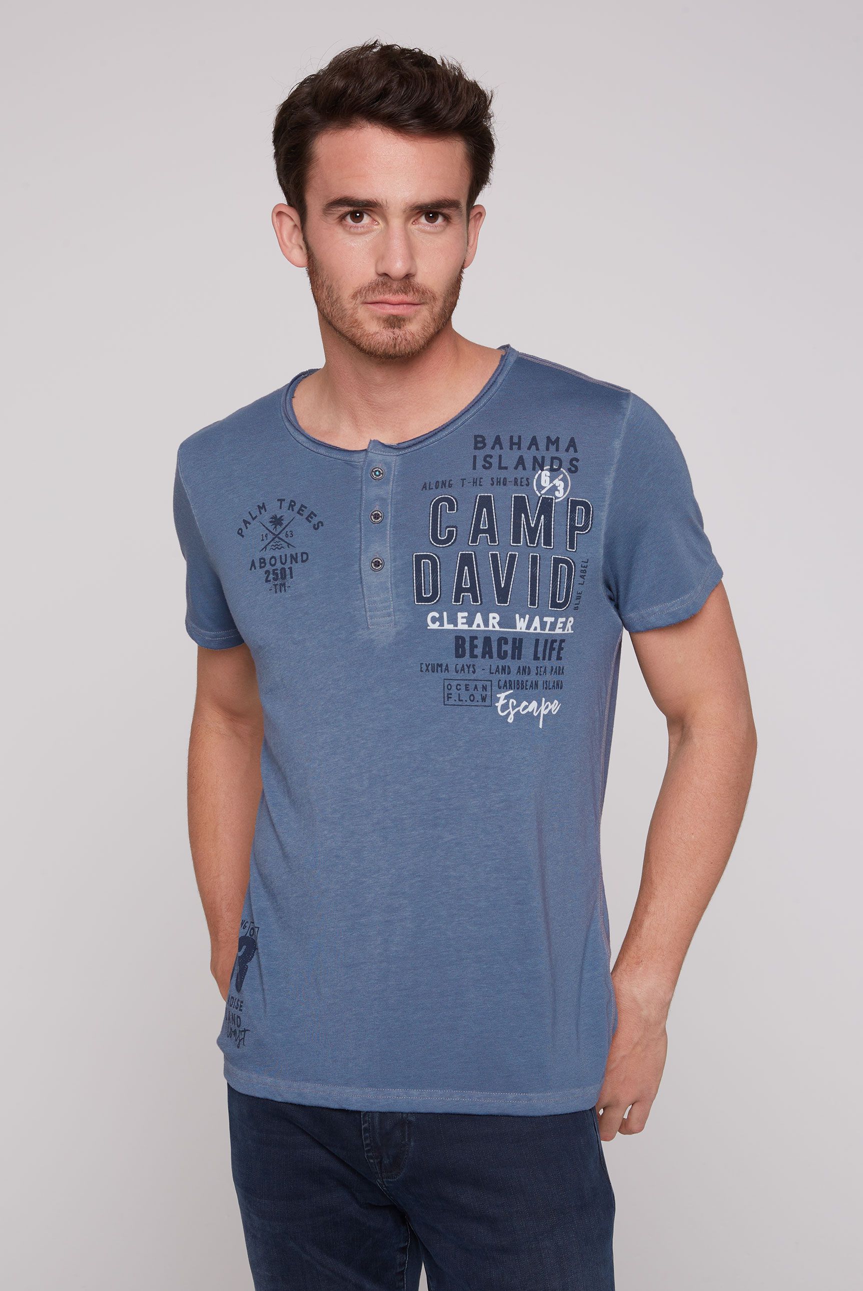 CAMP DAVID T-Shirt, mit Kontrastnähten von camp david