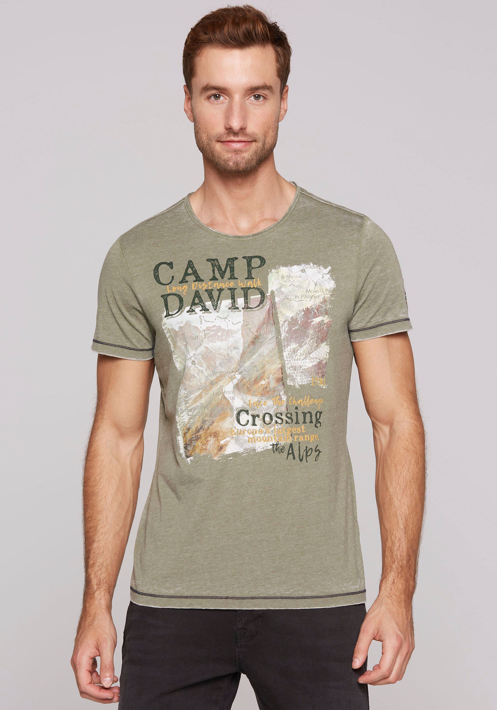CAMP DAVID T-Shirt, mit offenen Kanten CAMP DAVID T-Shirt, mit offenen Kanten von camp david
