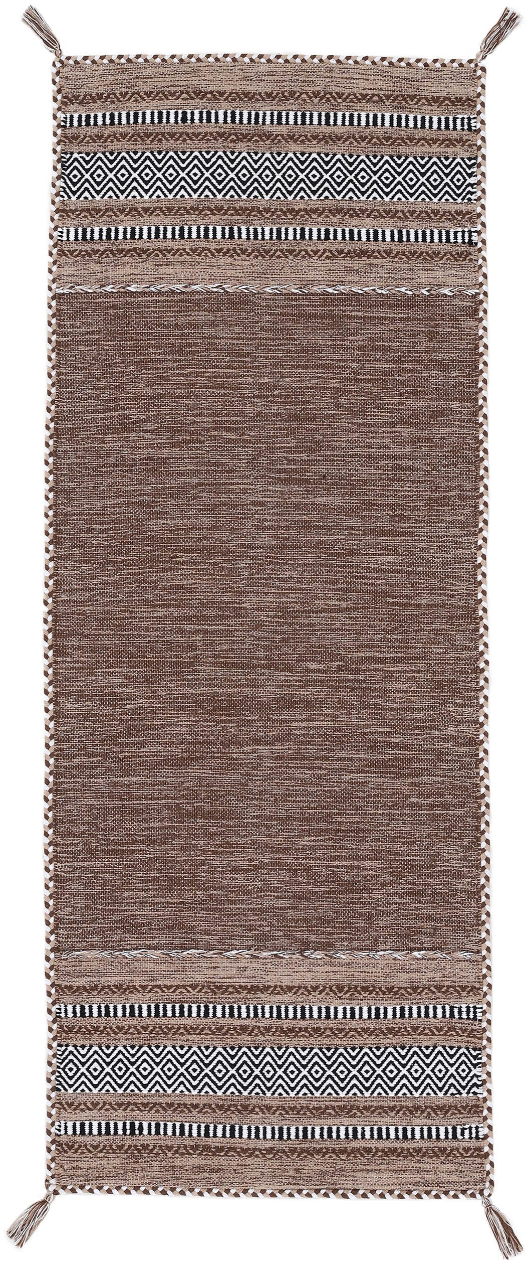 carpetfine Läufer »Kelim Azizi«, rechteckig, 5 mm Höhe, Baumwolle, Wendeteppich mit Fransen, Wohnzimmer carpetfine Läufer »Kelim Azizi«, rechteckig, 5 mm Höhe, Baumwolle, Wendeteppich mit Fransen, Wohnzimmer von carpetfine