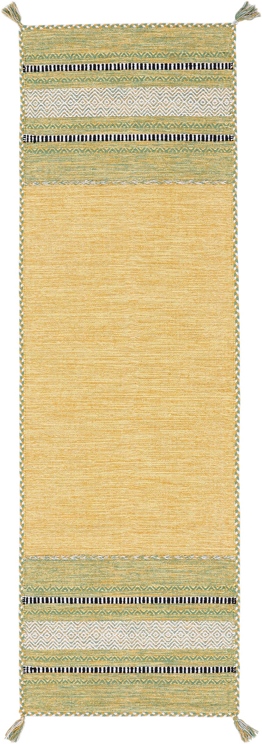 carpetfine Läufer »Kelim Azizi«, rechteckig, 5 mm Höhe, Baumwolle, Wendeteppich mit Fransen, Wohnzimmer carpetfine Läufer »Kelim Azizi«, rechteckig, 5 mm Höhe, Baumwolle, Wendeteppich mit Fransen, Wohnzimmer von carpetfine