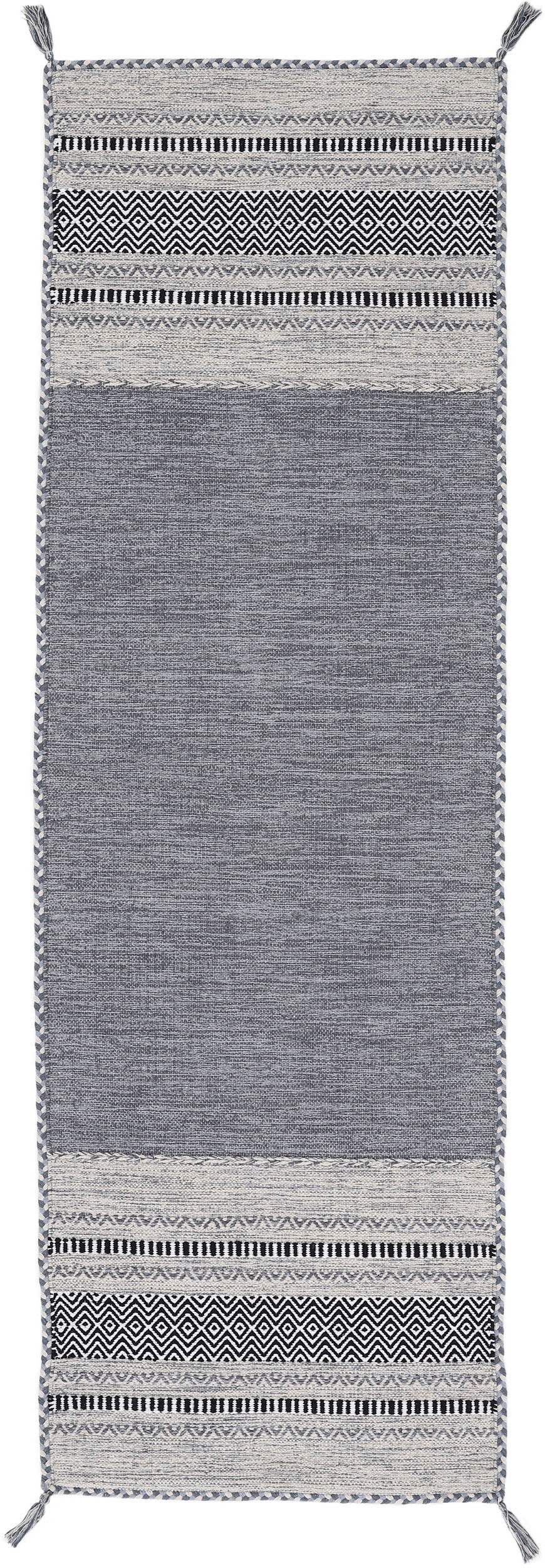 carpetfine Läufer »Kelim Azizi«, rechteckig, 5 mm Höhe, Baumwolle, Wendeteppich mit Fransen, Wohnzimmer carpetfine Läufer »Kelim Azizi«, rechteckig, 5 mm Höhe, Baumwolle, Wendeteppich mit Fransen, Wohnzimmer von carpetfine
