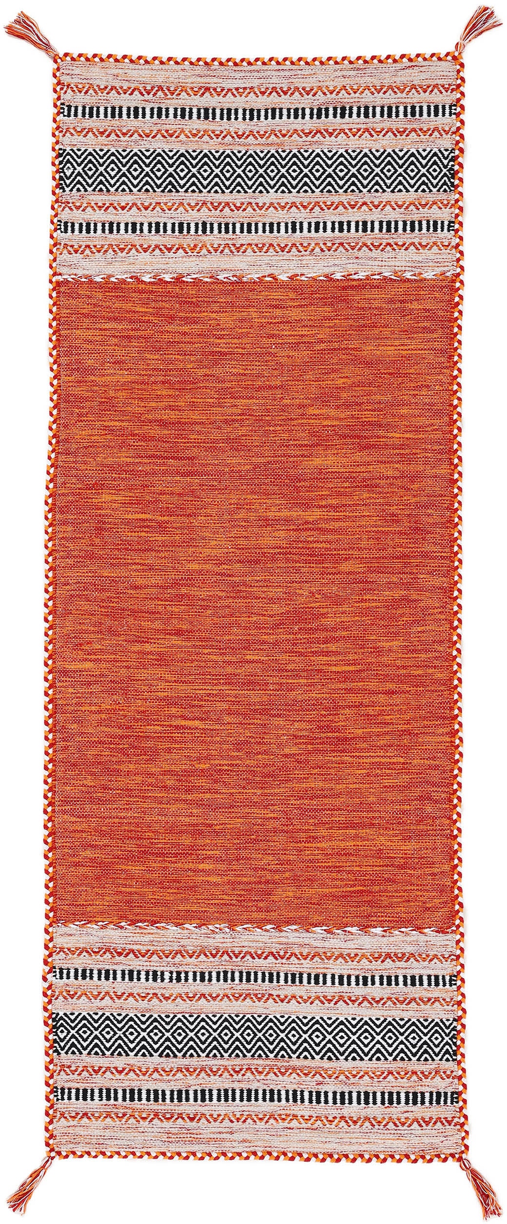 carpetfine Läufer »Kelim Azizi«, rechteckig, 5 mm Höhe, Baumwolle, Wendeteppich mit Fransen, Wohnzimmer carpetfine Läufer »Kelim Azizi«, rechteckig, 5 mm Höhe, Baumwolle, Wendeteppich mit Fransen, Wohnzimmer von carpetfine