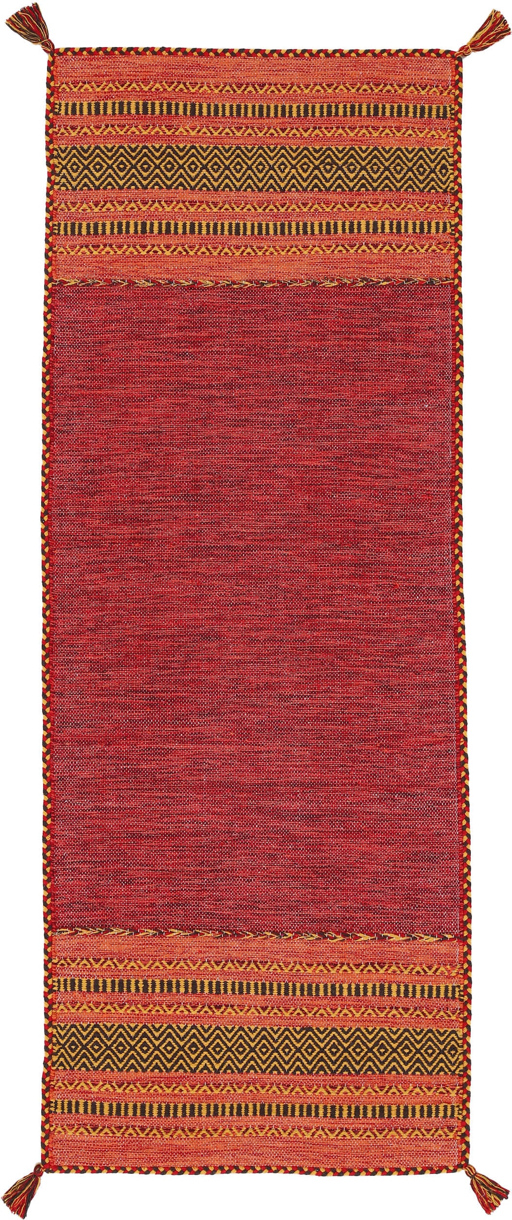 carpetfine Läufer »Kelim Azizi«, rechteckig, 5 mm Höhe, Baumwolle, Wendeteppich mit Fransen, Wohnzimmer carpetfine Läufer »Kelim Azizi«, rechteckig, 5 mm Höhe, Baumwolle, Wendeteppich mit Fransen, Wohnzimmer von carpetfine