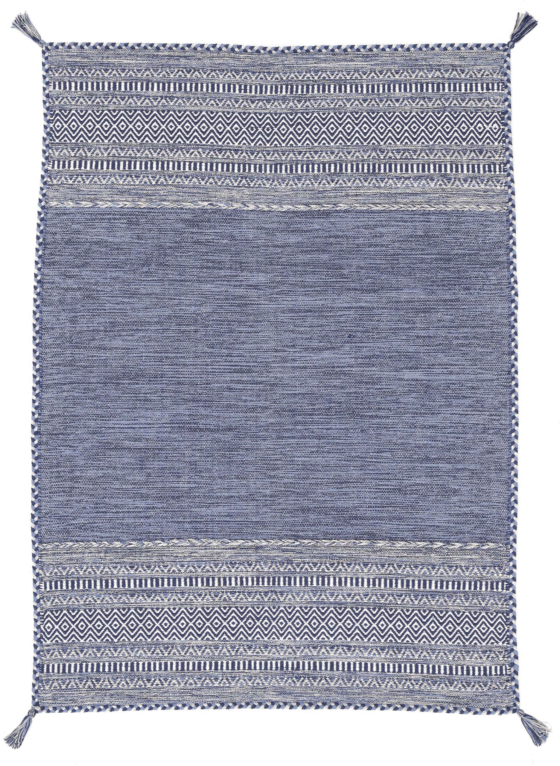carpetfine Teppich »Kelim Azizi«, rechteckig, 5 mm Höhe, Baumwolle, Wendeteppich mit Fransen, Wohnzimmer carpetfine Teppich »Kelim Azizi«, rechteckig, 5 mm Höhe, Baumwolle, Wendeteppich mit Fransen, Wohnzimmer von carpetfine