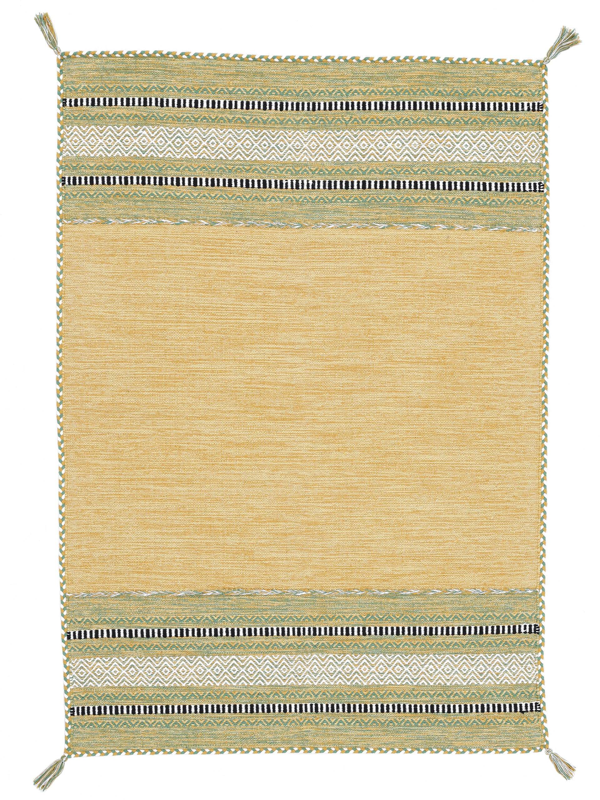carpetfine Teppich »Kelim Azizi«, rechteckig, 5 mm Höhe, Baumwolle, Wendeteppich mit Fransen, Wohnzimmer carpetfine Teppich »Kelim Azizi«, rechteckig, 5 mm Höhe, Baumwolle, Wendeteppich mit Fransen, Wohnzimmer von carpetfine