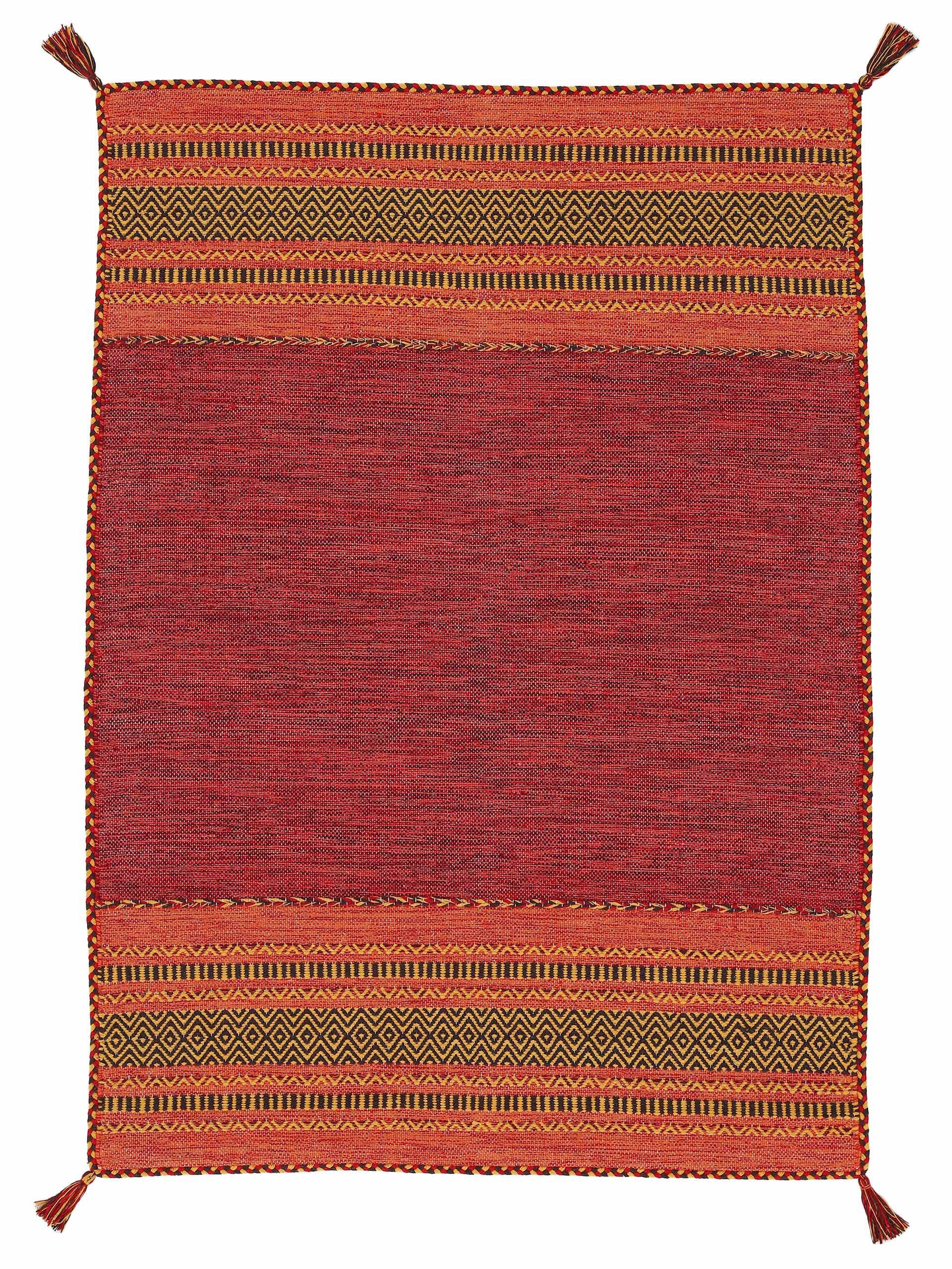 carpetfine Teppich »Kelim Azizi«, rechteckig, 5 mm Höhe, Baumwolle, Wendeteppich mit Fransen, Wohnzimmer carpetfine Teppich »Kelim Azizi«, rechteckig, 5 mm Höhe, Baumwolle, Wendeteppich mit Fransen, Wohnzimmer von carpetfine