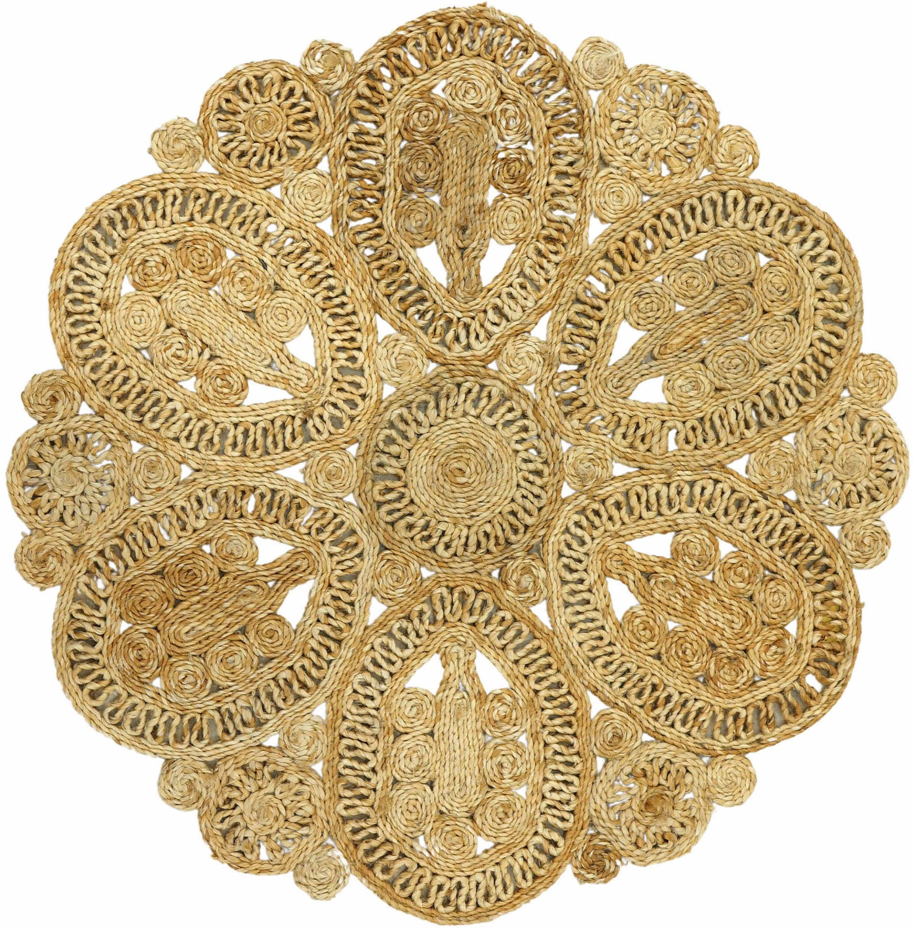 carpetfine Sisalteppich »Juteteppich Liam«, rund, natürliches Pflanzenmaterial von Hand gewebt, Boho Style von carpetfine