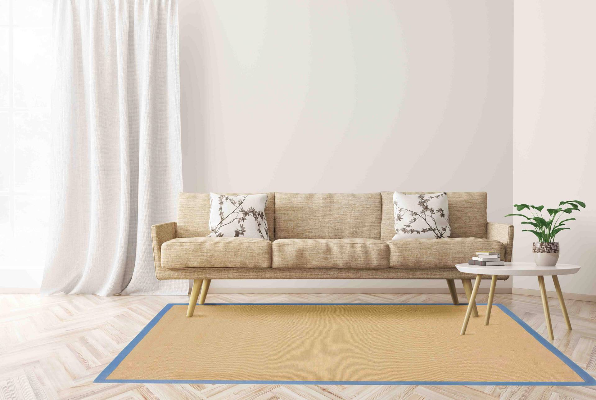 carpetfine Sisalteppich »Sisal«, rechteckig, 5 mm Höhe, mit farbiger Bordüre, Anti Rutsch Rückseite carpetfine Sisalteppich »Sisal«, rechteckig, 5 mm Höhe, mit farbiger Bordüre, Anti Rutsch Rückseite von carpetfine