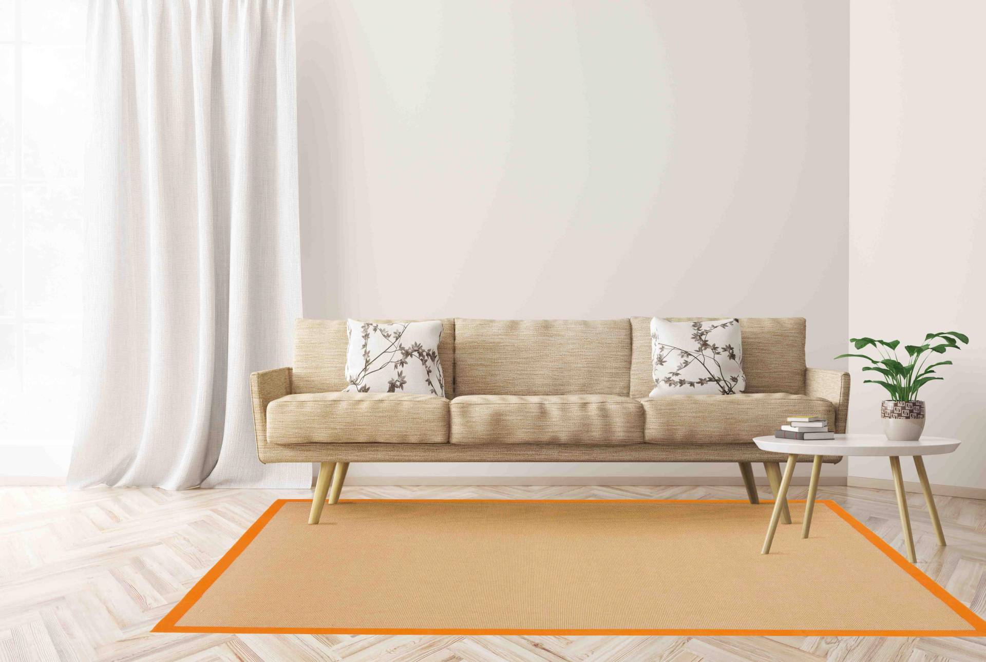 carpetfine Sisalteppich »Sisal«, rechteckig, 5 mm Höhe, mit farbiger Bordüre, Anti Rutsch Rückseite carpetfine Sisalteppich »Sisal«, rechteckig, 5 mm Höhe, mit farbiger Bordüre, Anti Rutsch Rückseite von carpetfine