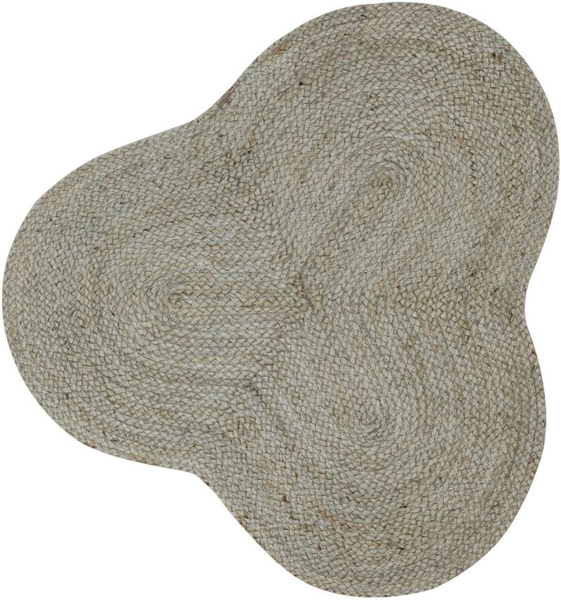 carpetfine Teppich »Alia Juteteppich«, wolkenförmig, 10 mm Höhe, handgewebt aus Jute, Naturteppich, Sonderform blau, Boho Style, uni von carpetfine