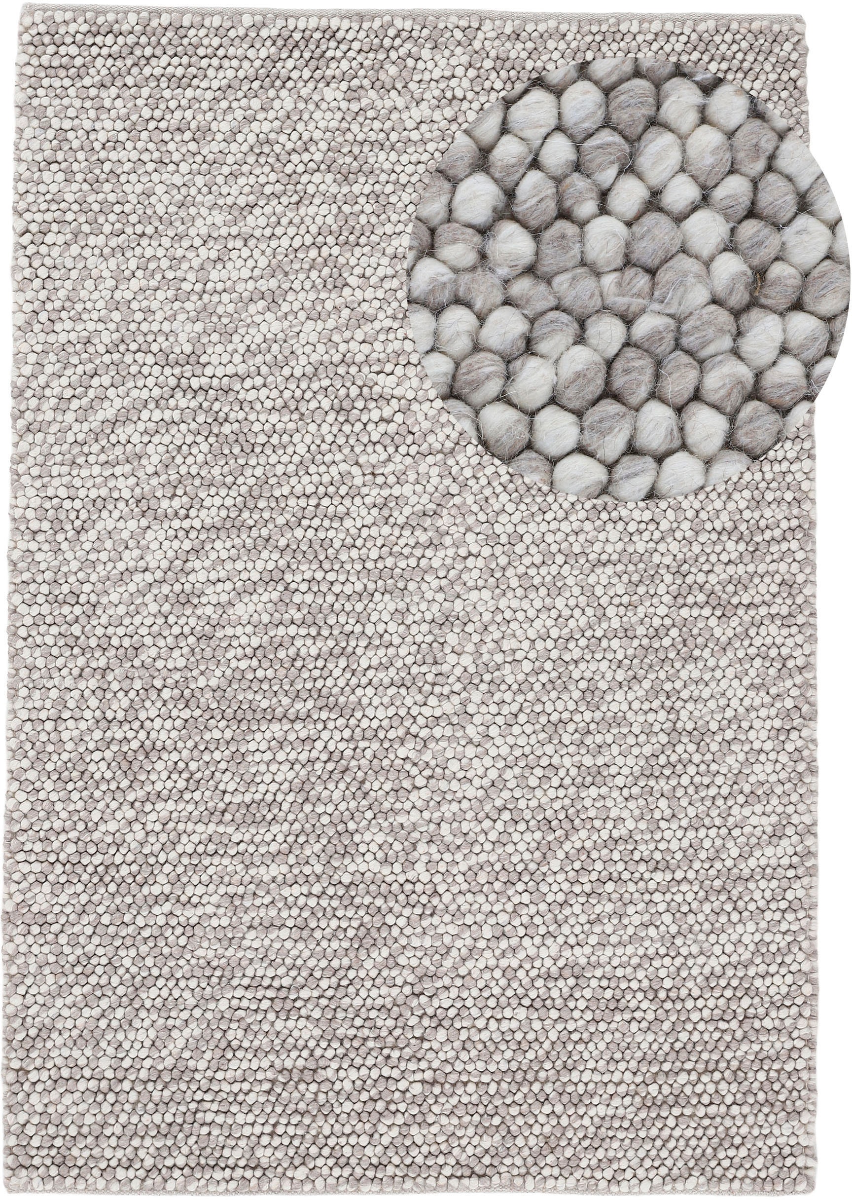 carpetfine Teppich »Calo«, rechteckig, Handweb Teppich, Uni Farben, meliert, handgewebt, 70% Wolle von carpetfine