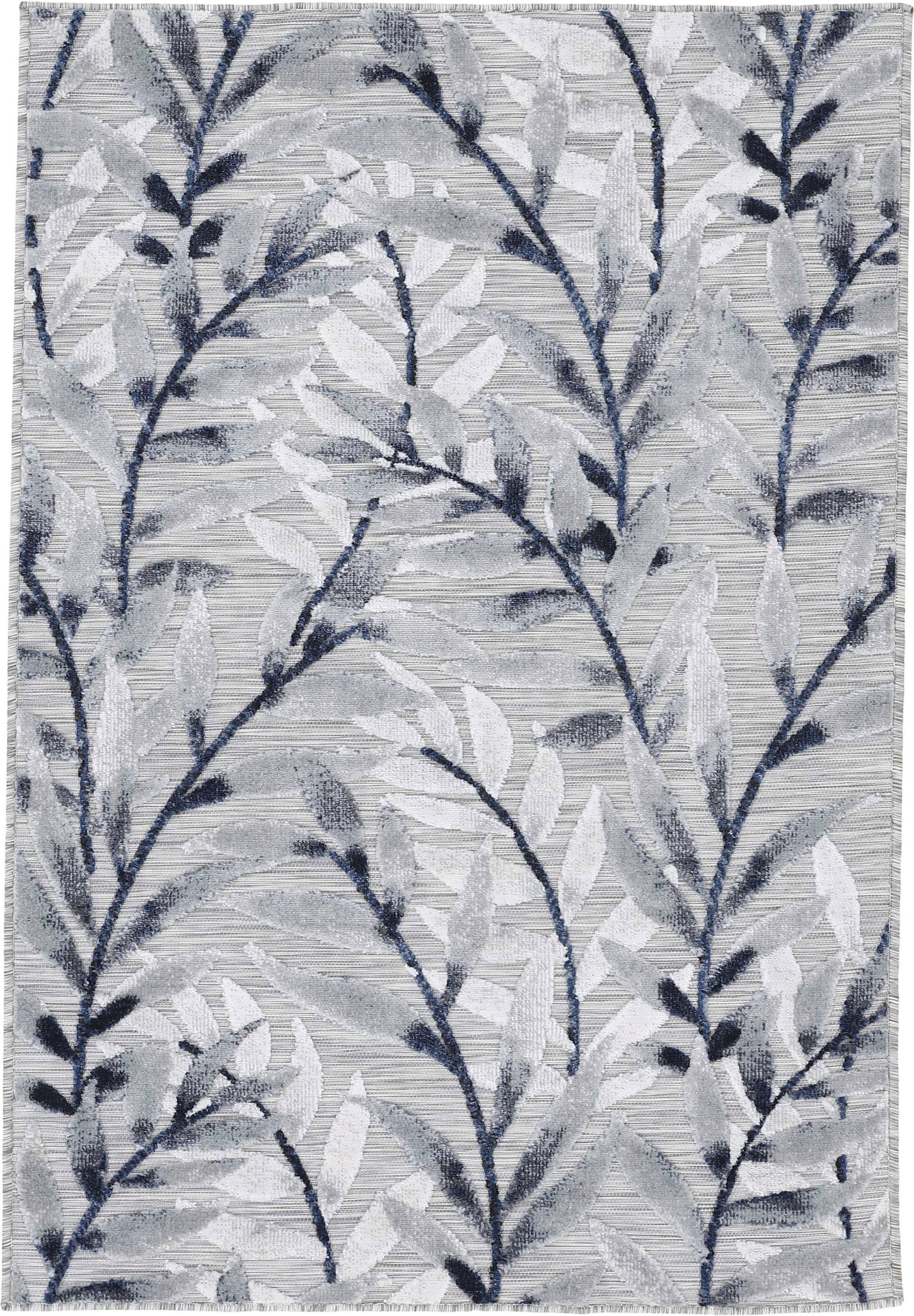 carpetfine Teppich »Deja 100«, rechteckig, robustes Flachgewebe, Motiv- Floral Palmenblätter, Hoch-Tief Effekt von carpetfine
